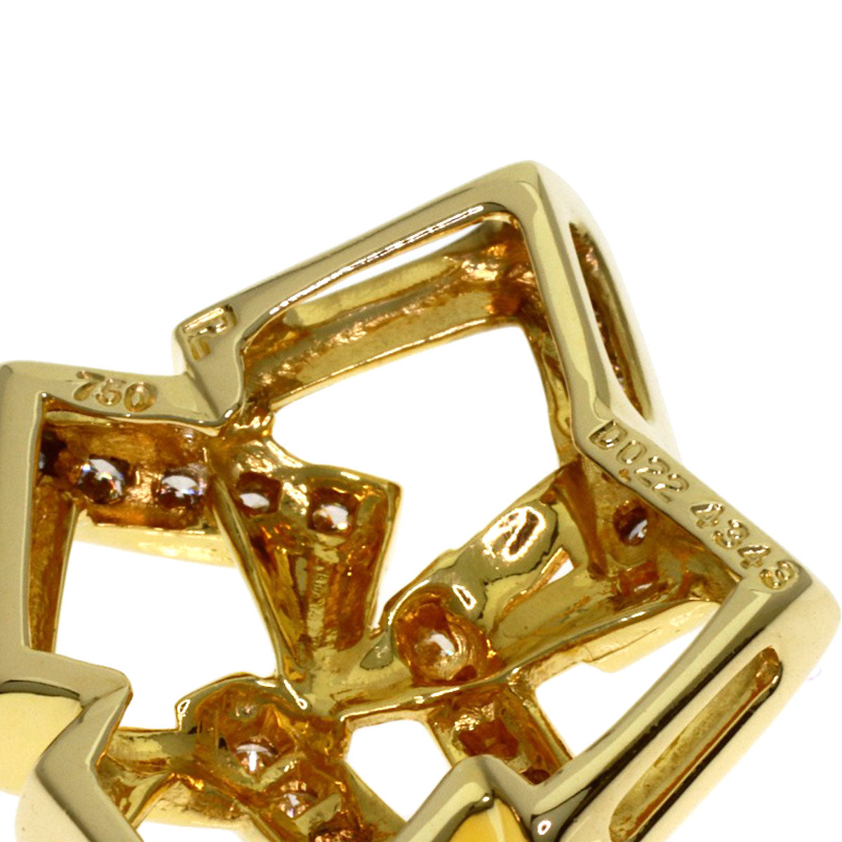 POLA Diamond Pendant top K18 Yellow Gold Ladies [Used]