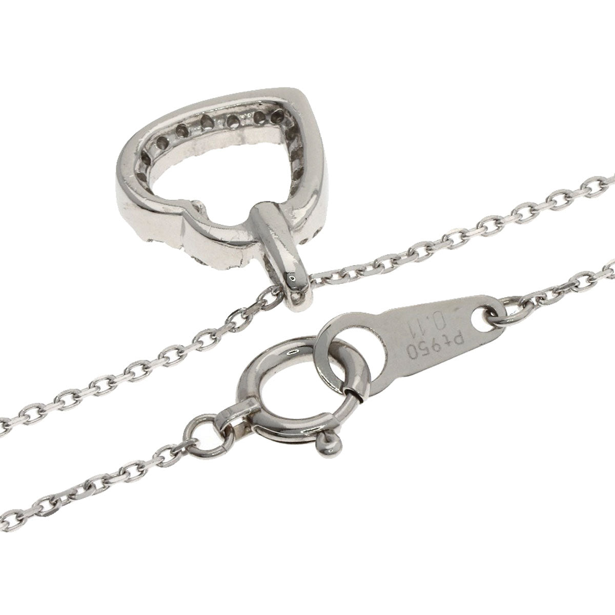 VENDOME Heart motif Diamond Necklace Platinum PT950 PT850Ladies [Used]