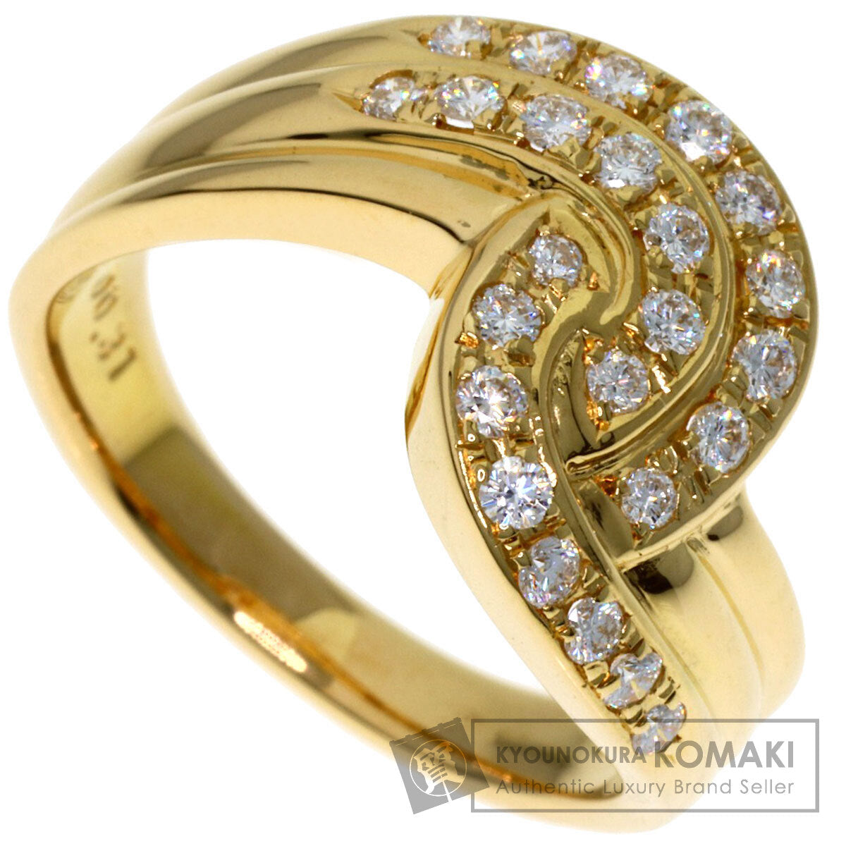 POLA Diamond Ring K18 Yellow Gold Ladies [Used]