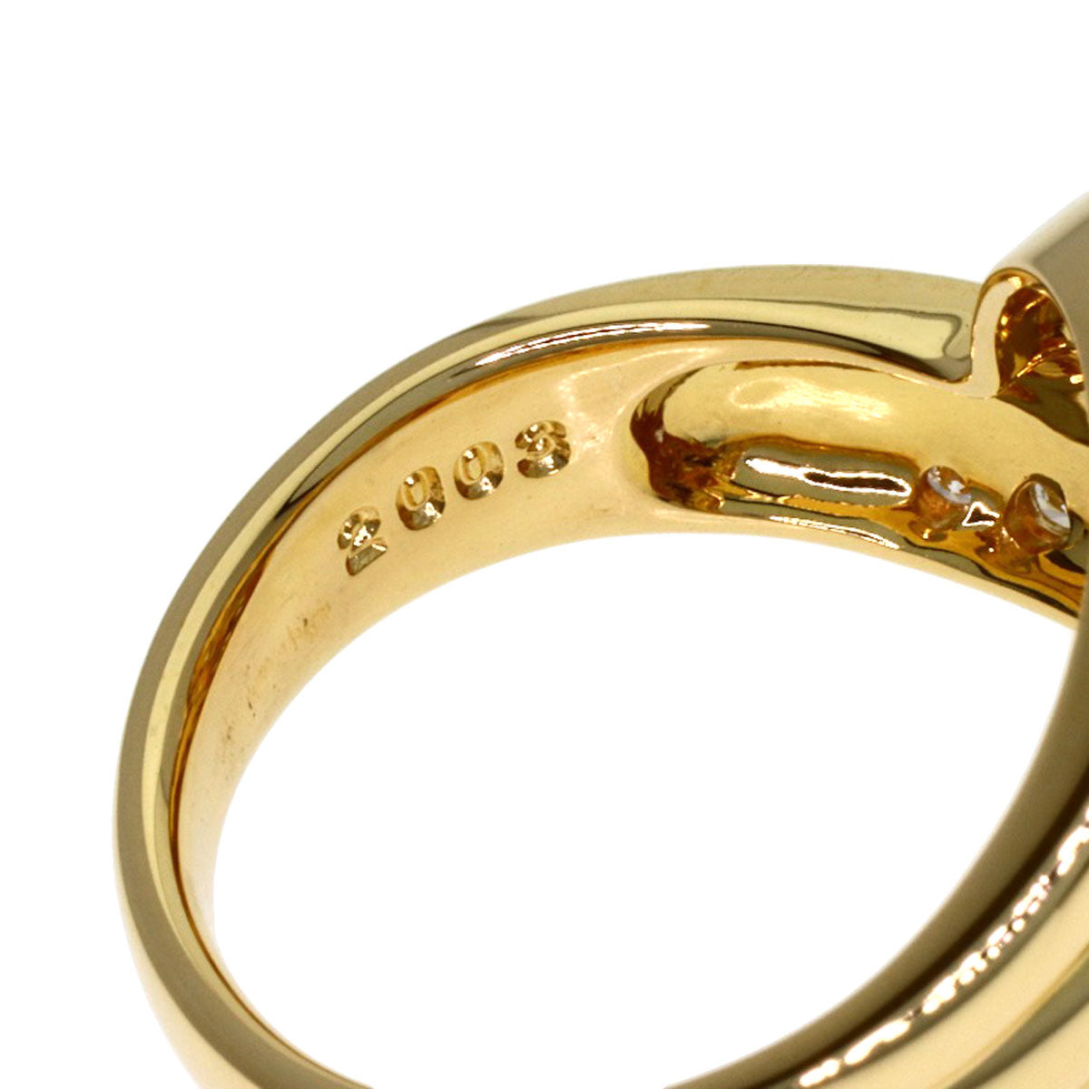 POLA Diamond Ring K18 Yellow Gold Ladies [Used]