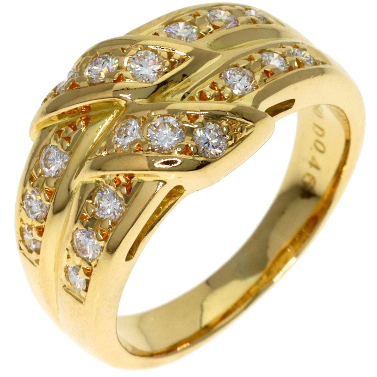 POLA Diamond Ring K18 Yellow Gold Ladies [Used]