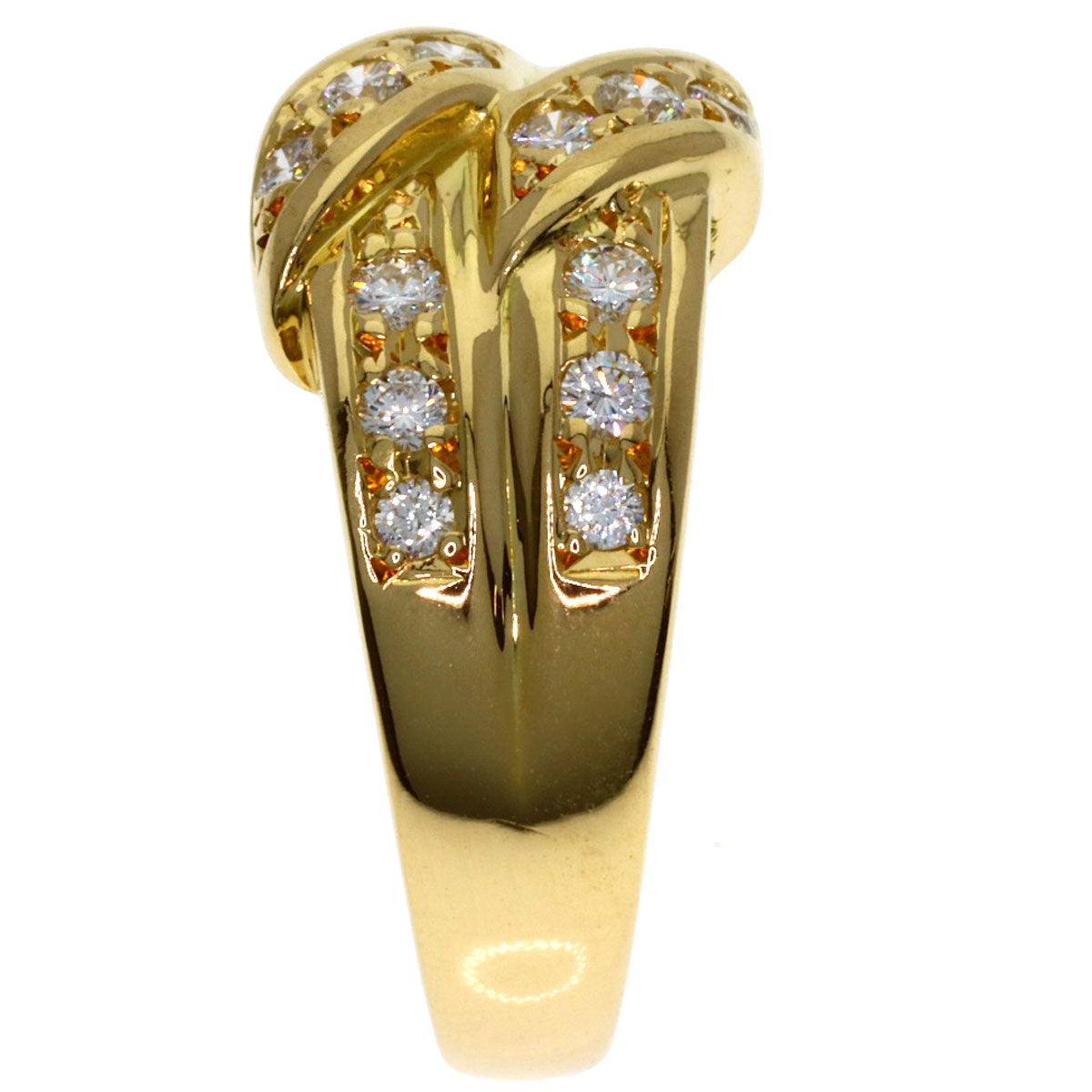 POLA Diamond Ring K18 Yellow Gold Ladies [Used]