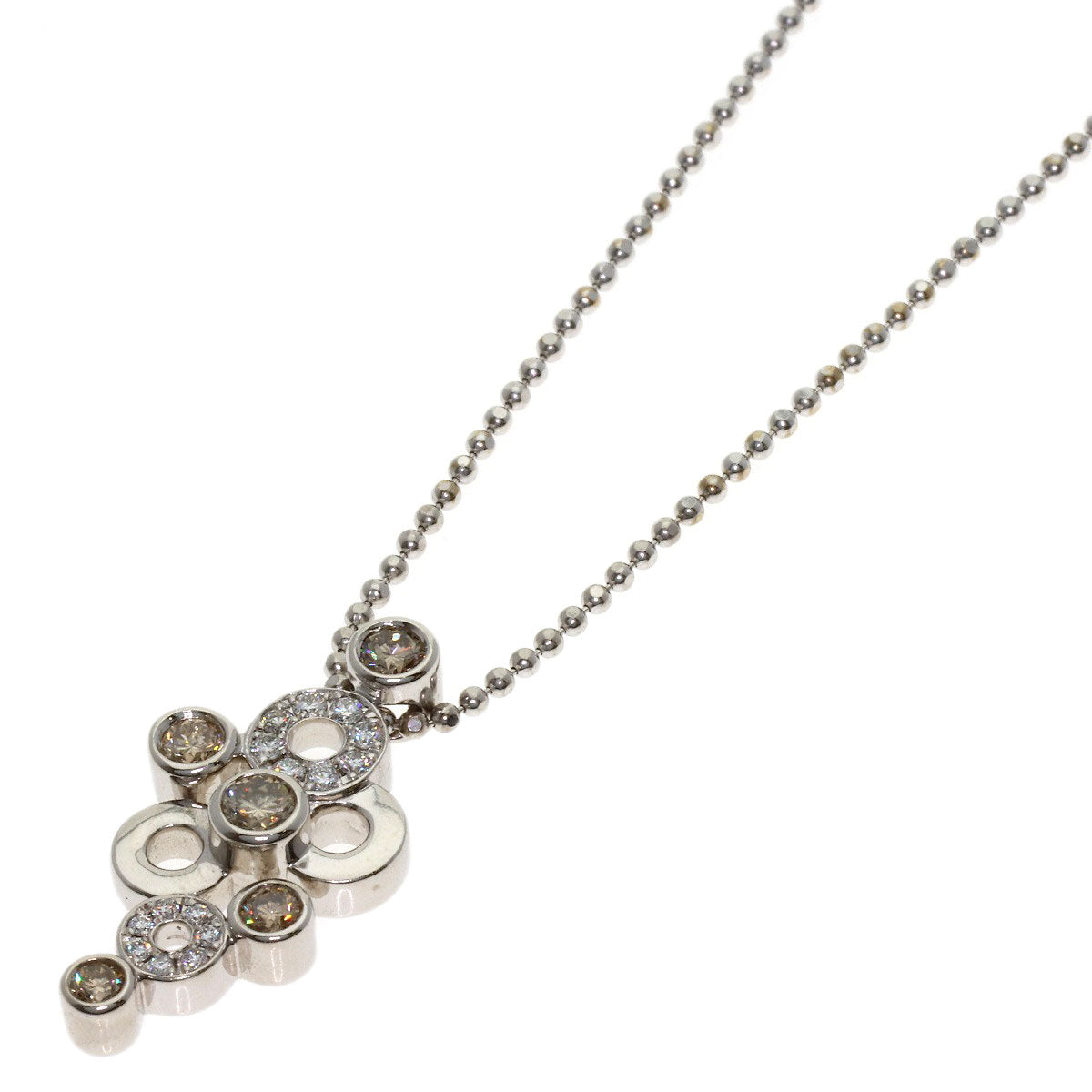 POLA Diamond Necklace K18 White Gold Ladies [Used]