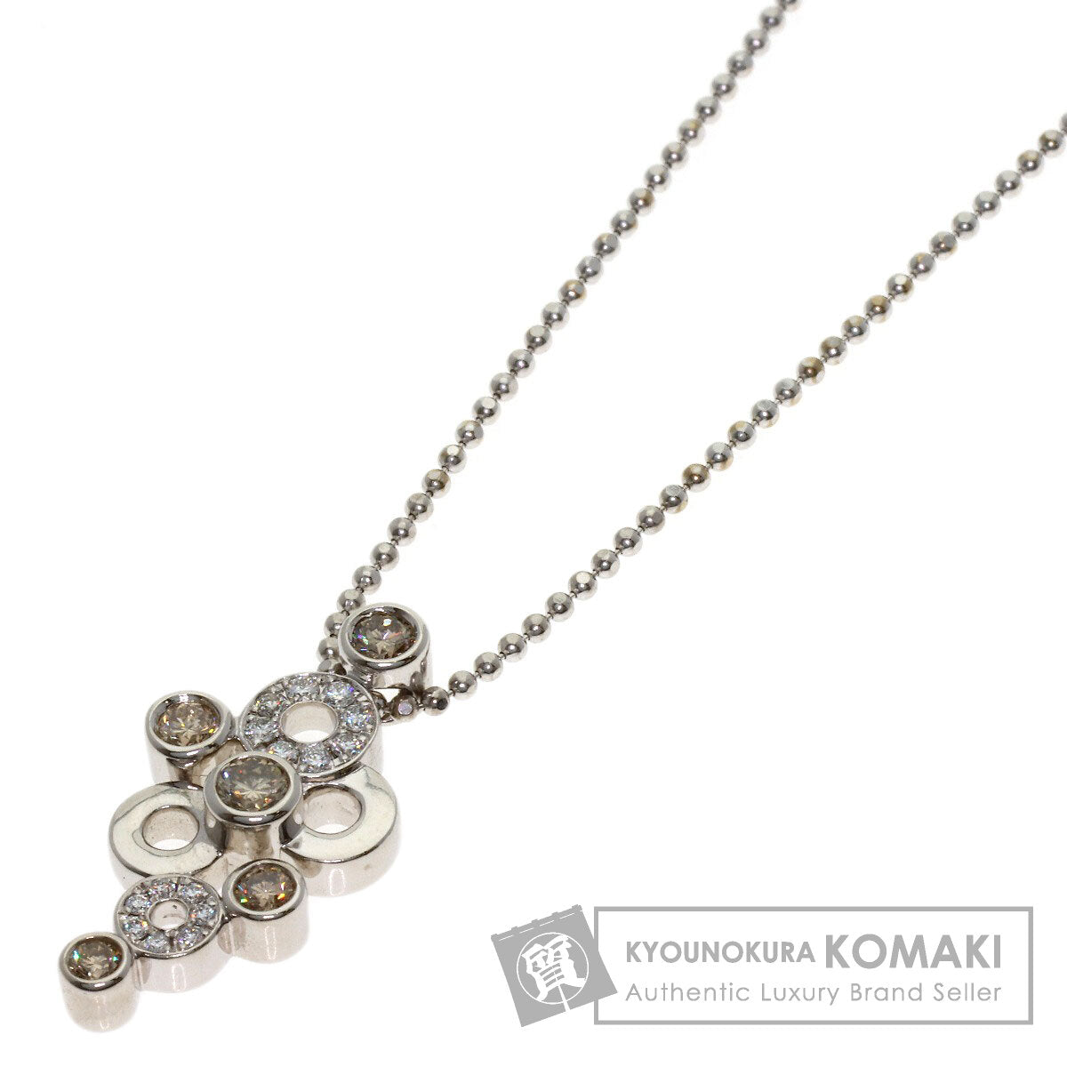 POLA Diamond Necklace K18 White Gold Ladies [Used]