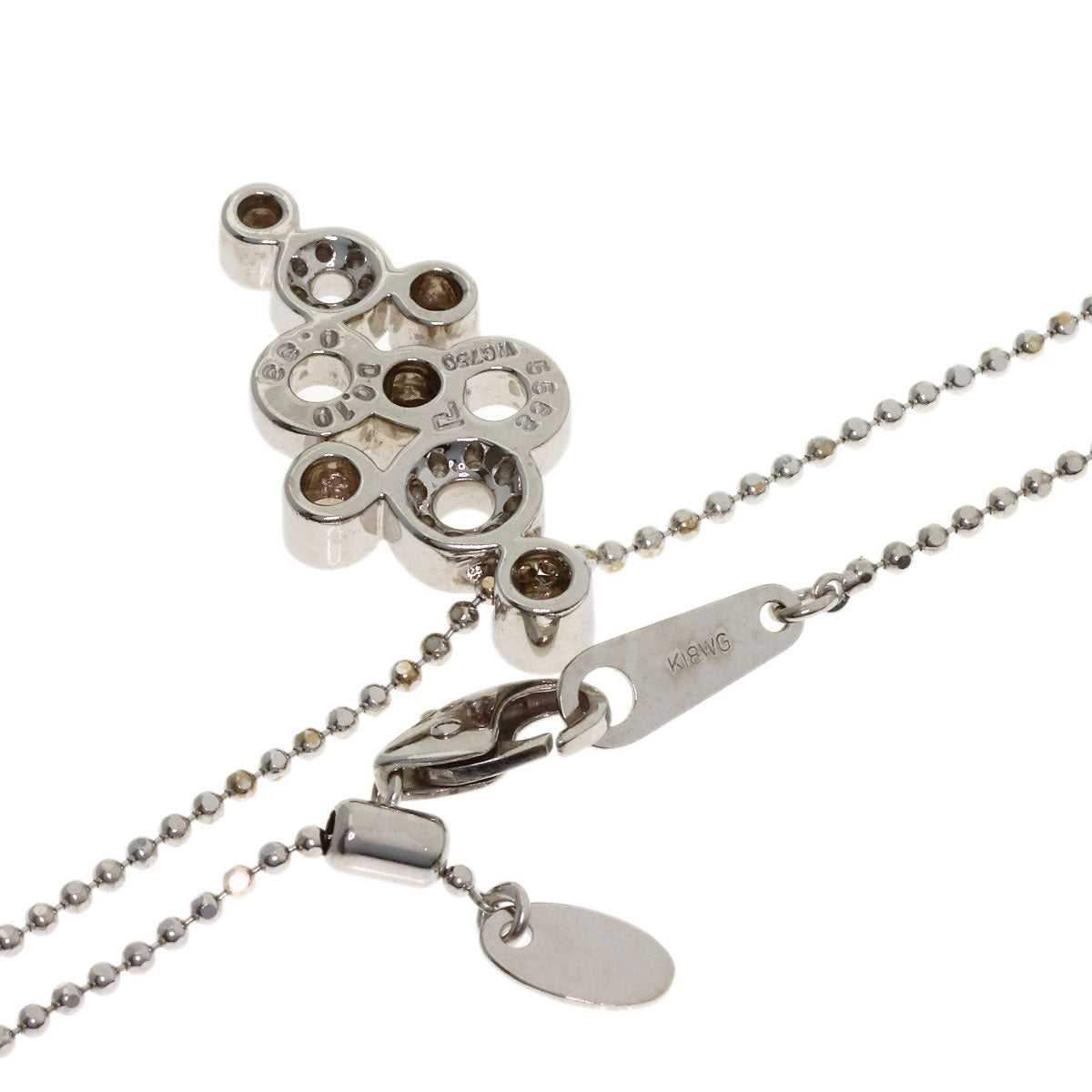 POLA Diamond Necklace K18 White Gold Ladies [Used]