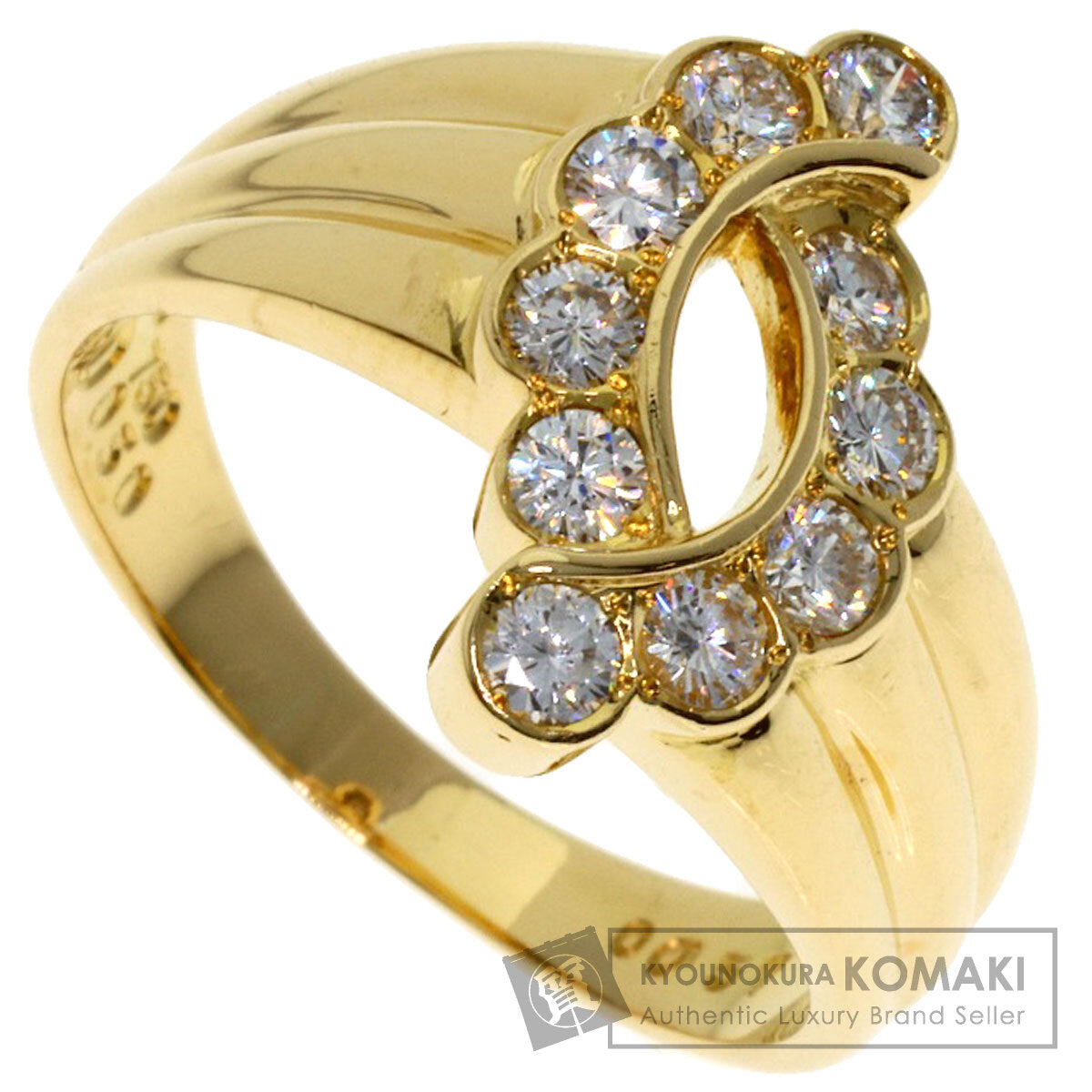 POLA Diamond Ring K18 Yellow Gold Ladies [Used]