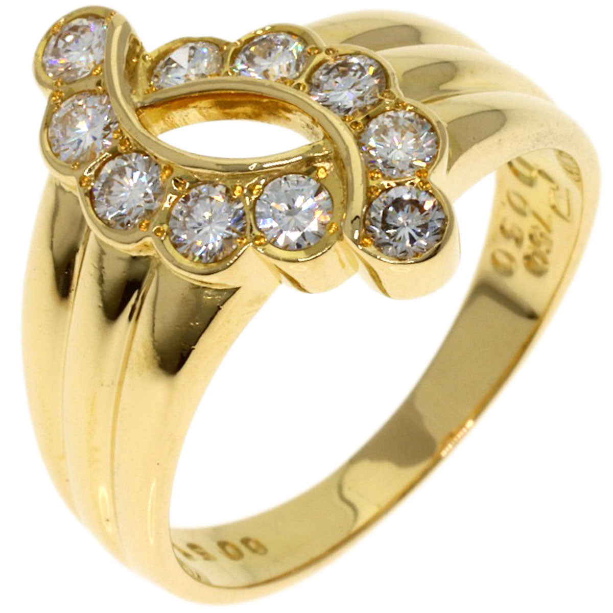 POLA Diamond Ring K18 Yellow Gold Ladies [Used]