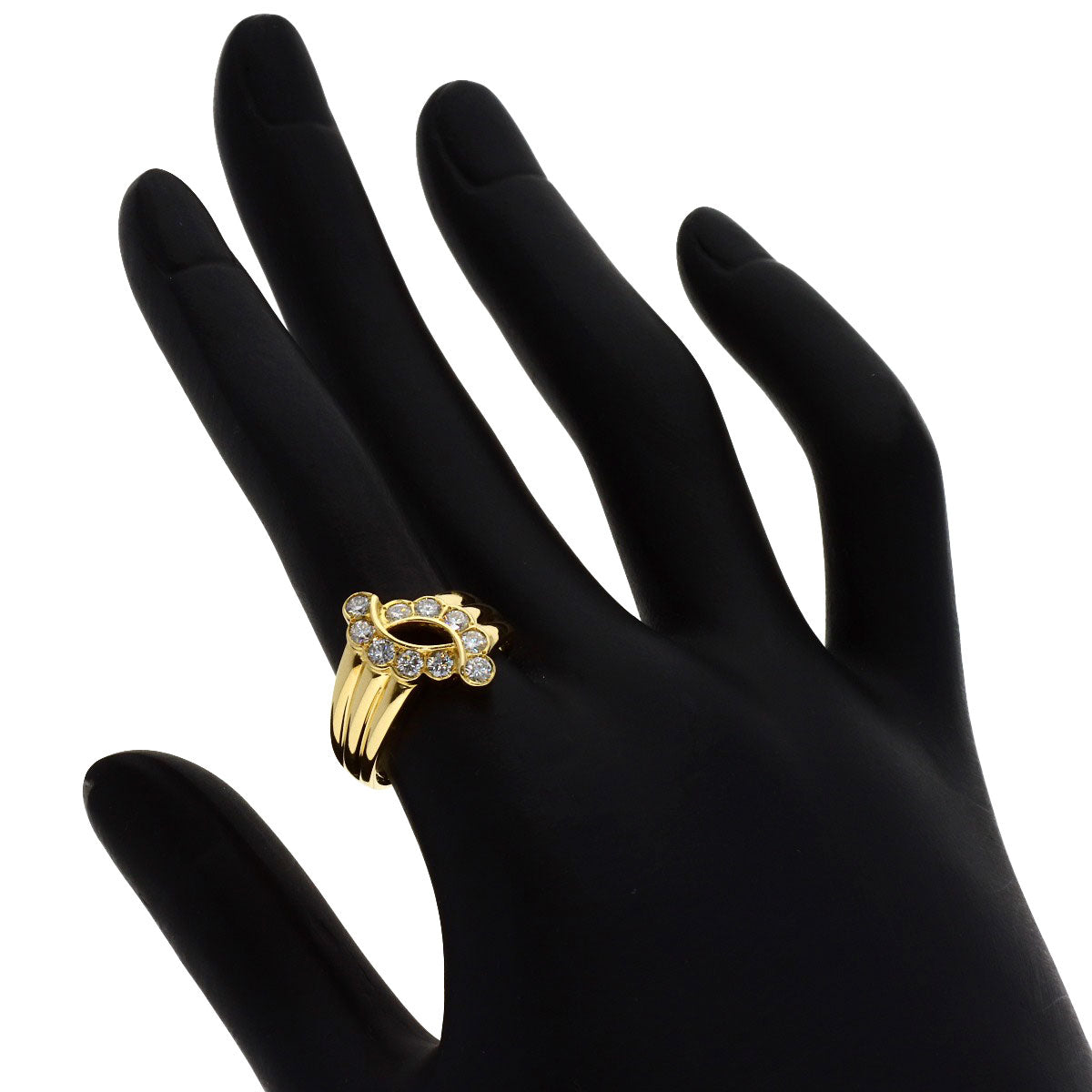POLA Diamond Ring K18 Yellow Gold Ladies [Used]