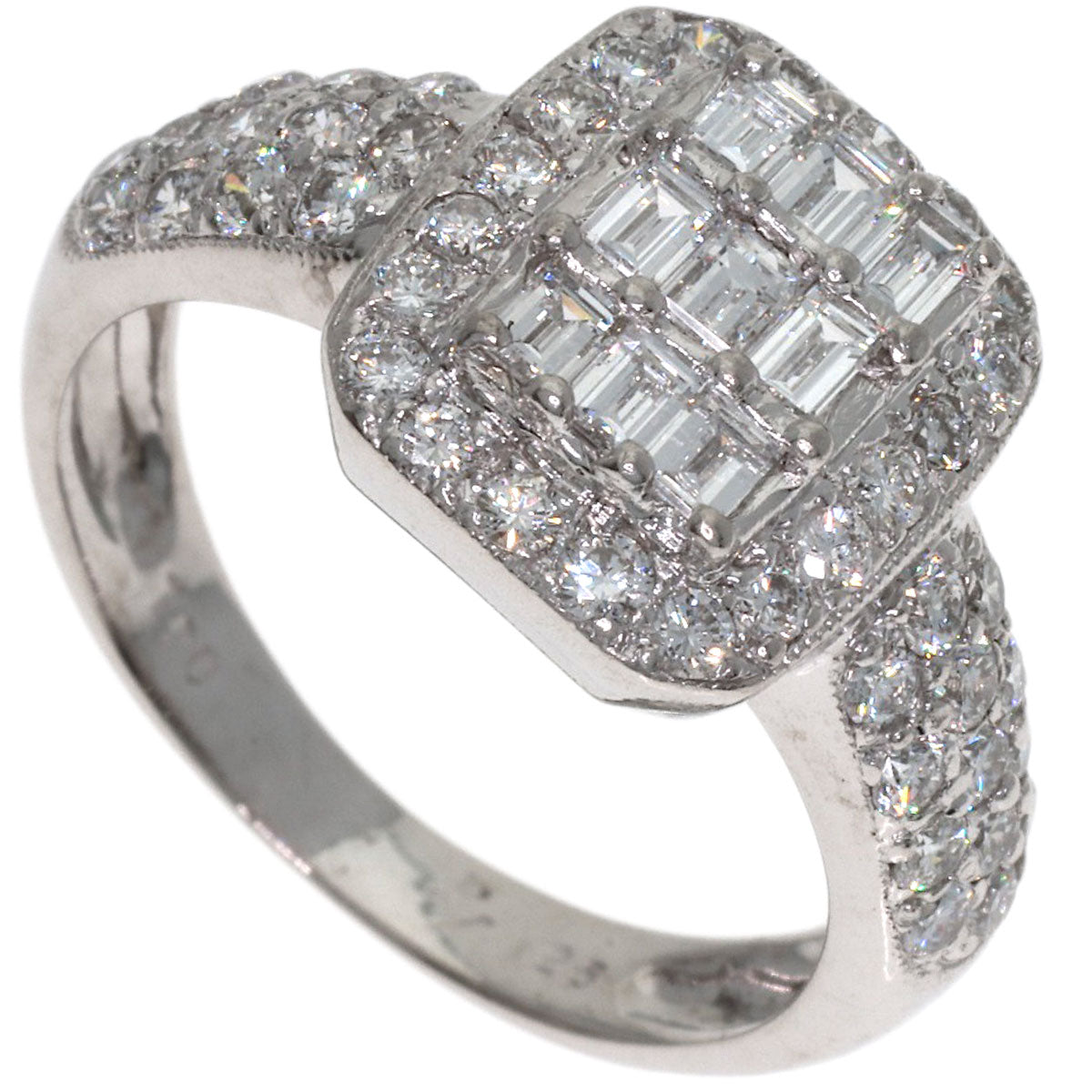 Ponte Vecchio Diamond Ring K18 White Gold Ladies [Used]