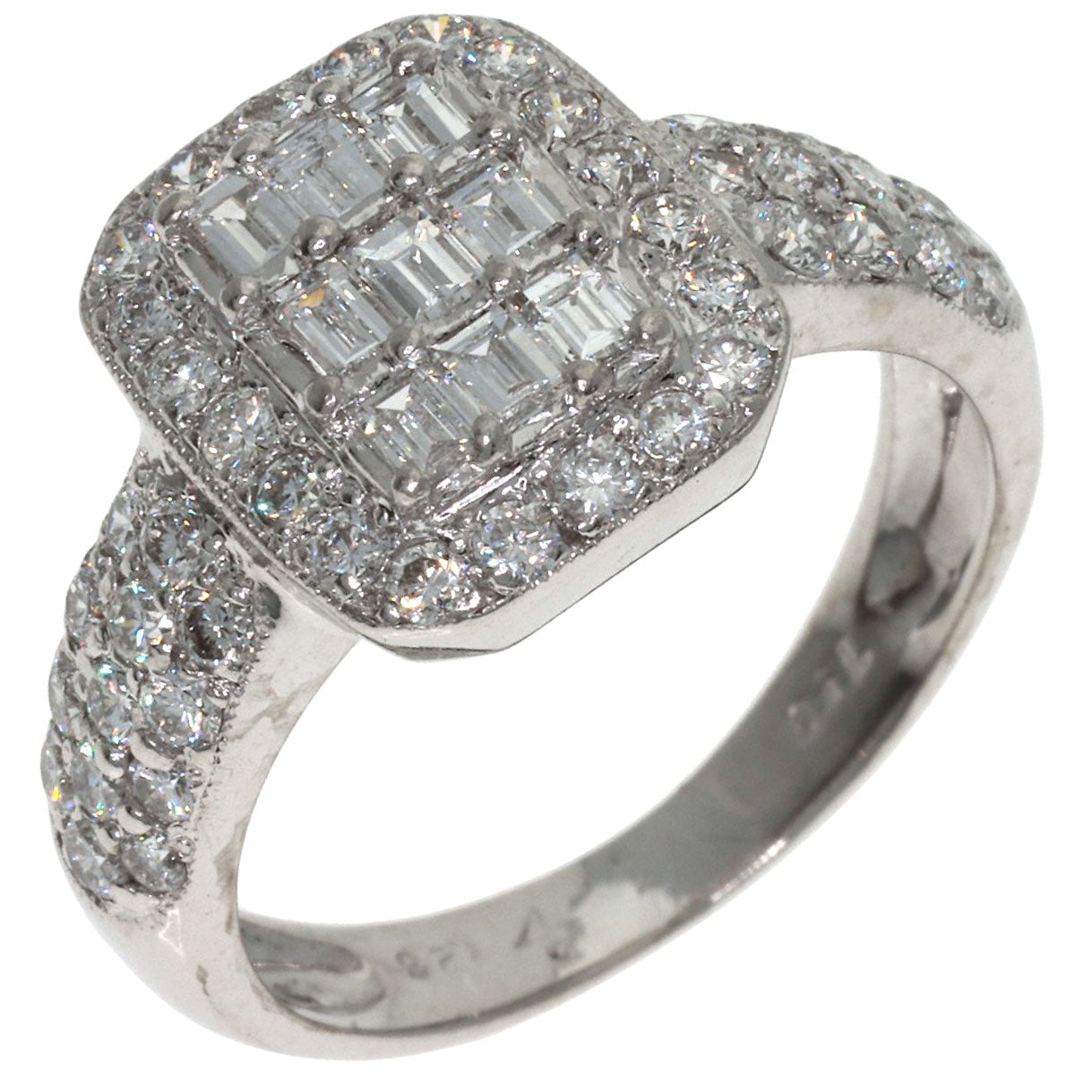 Ponte Vecchio Diamond Ring K18 White Gold Ladies [Used]
