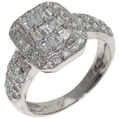 Ponte Vecchio Diamond Ring K18 White Gold Ladies [Used]