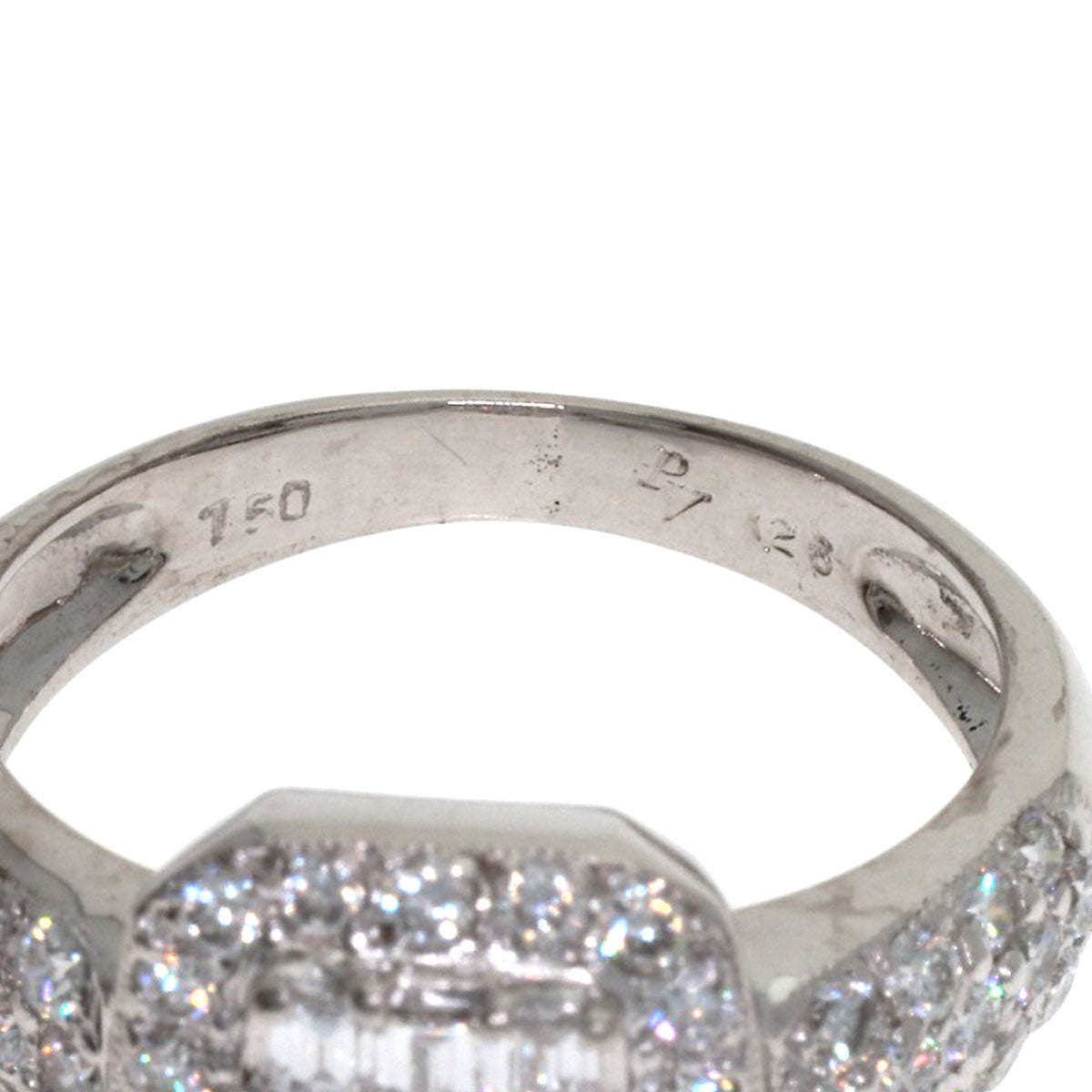 Ponte Vecchio Diamond Ring K18 White Gold Ladies [Used]