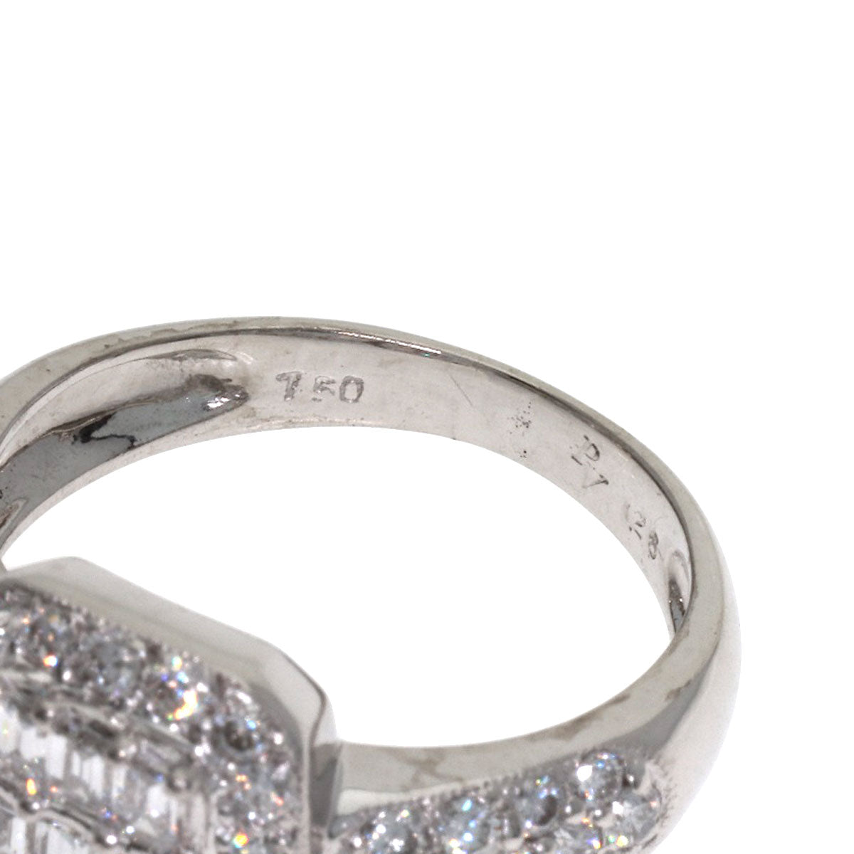 Ponte Vecchio Diamond Ring K18 White Gold Ladies [Used]