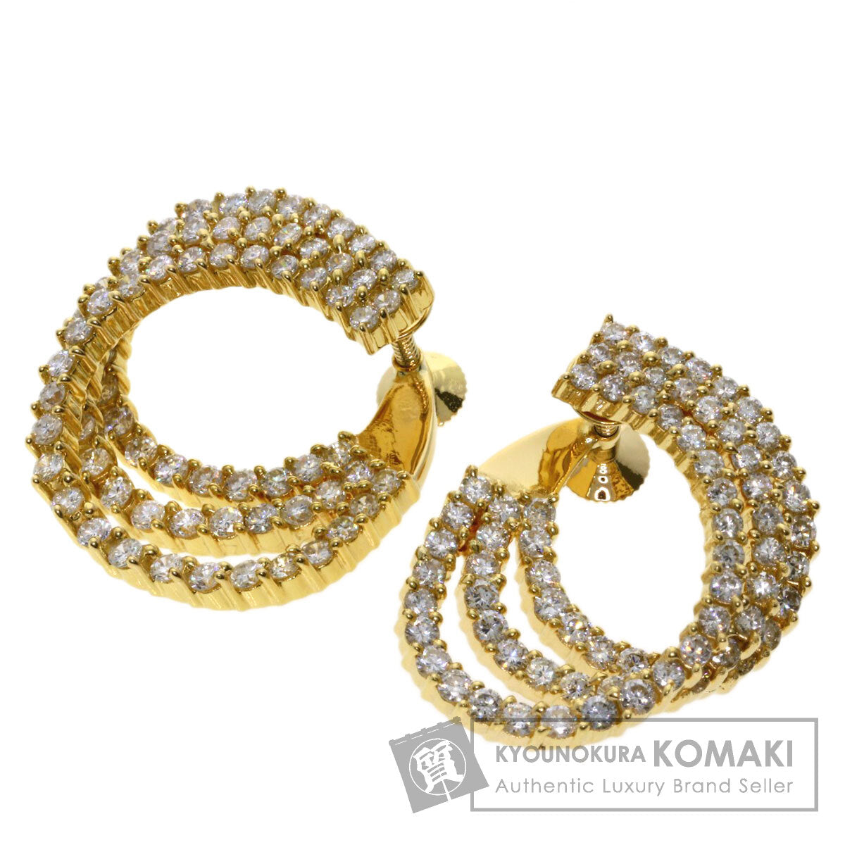 TASAKI Diamond Earring K18 Yellow Gold Ladies [Used]
