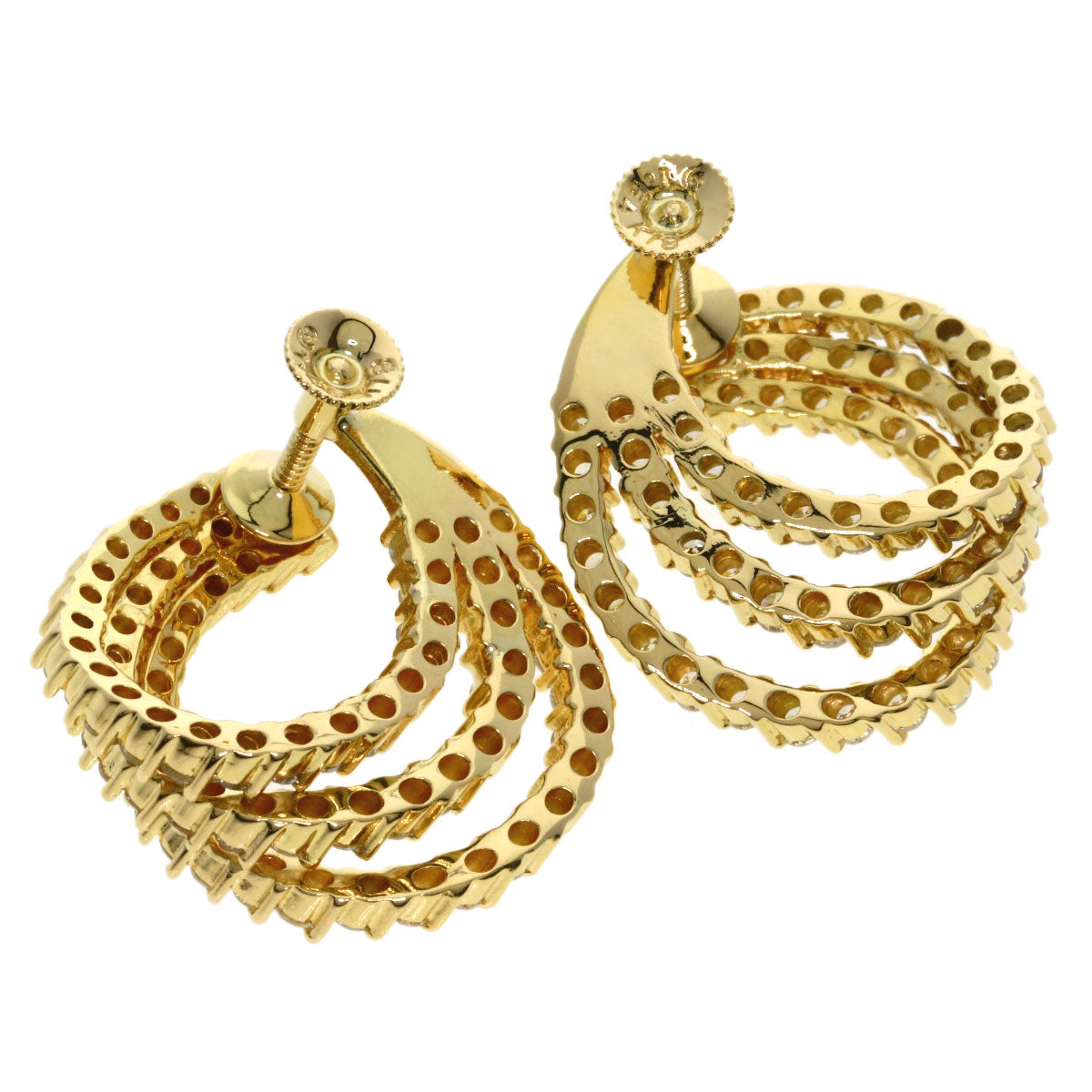 TASAKI Diamond Earring K18 Yellow Gold Ladies [Used]