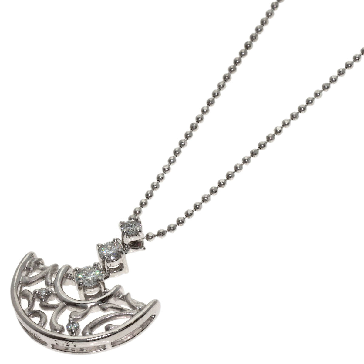 star sand Diamond Necklace Platinum PT900 PT850Ladies [Used]