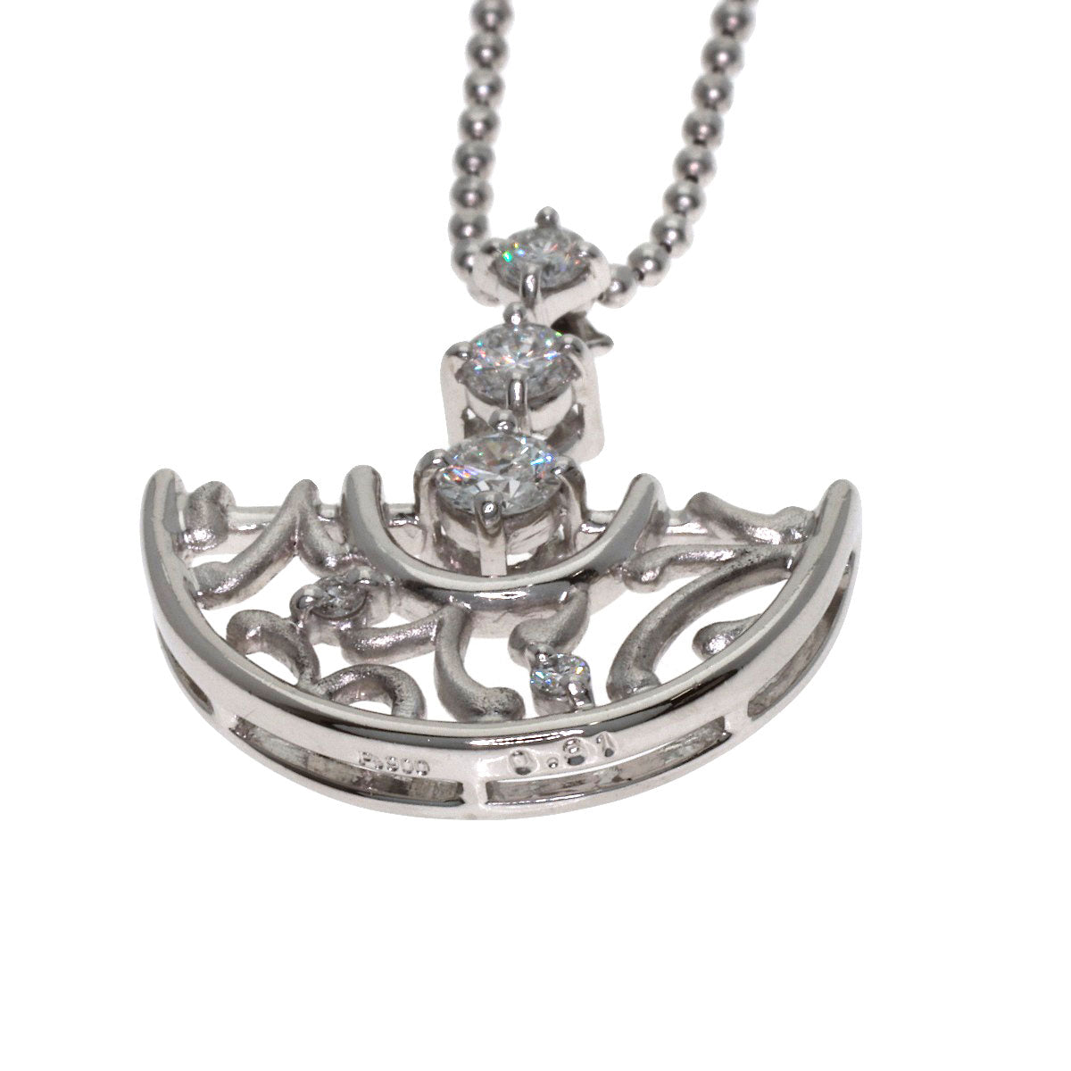 star sand Diamond Necklace Platinum PT900 PT850Ladies [Used]