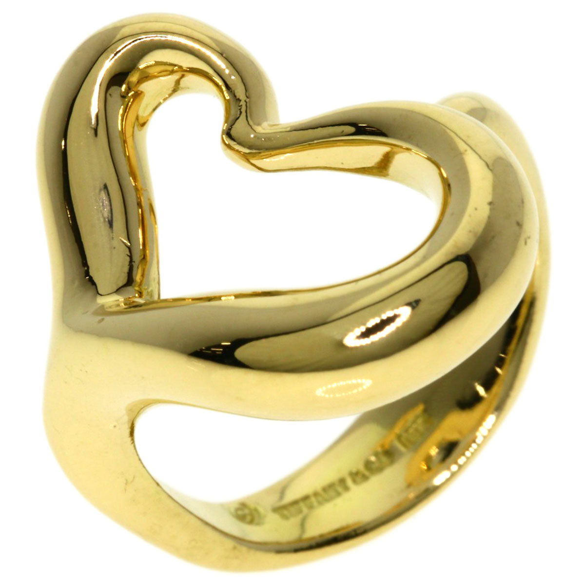 TIFFANY&Co. Open heart Ring K18 Yellow Gold Ladies [Used]