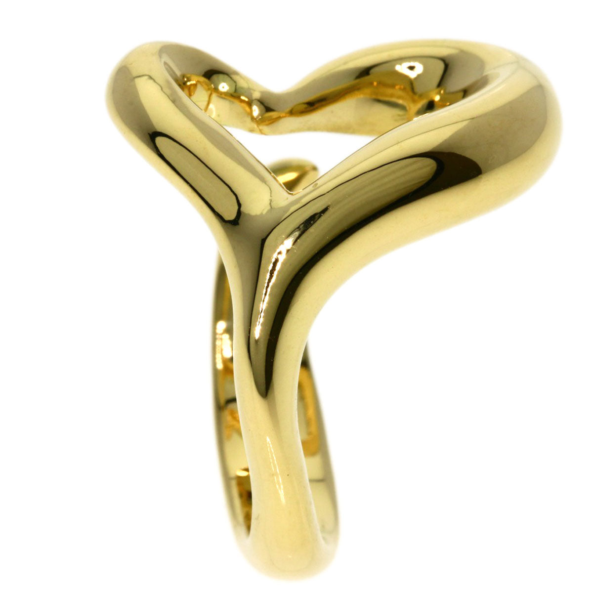 TIFFANY&Co. Open heart Ring K18 Yellow Gold Ladies [Used]