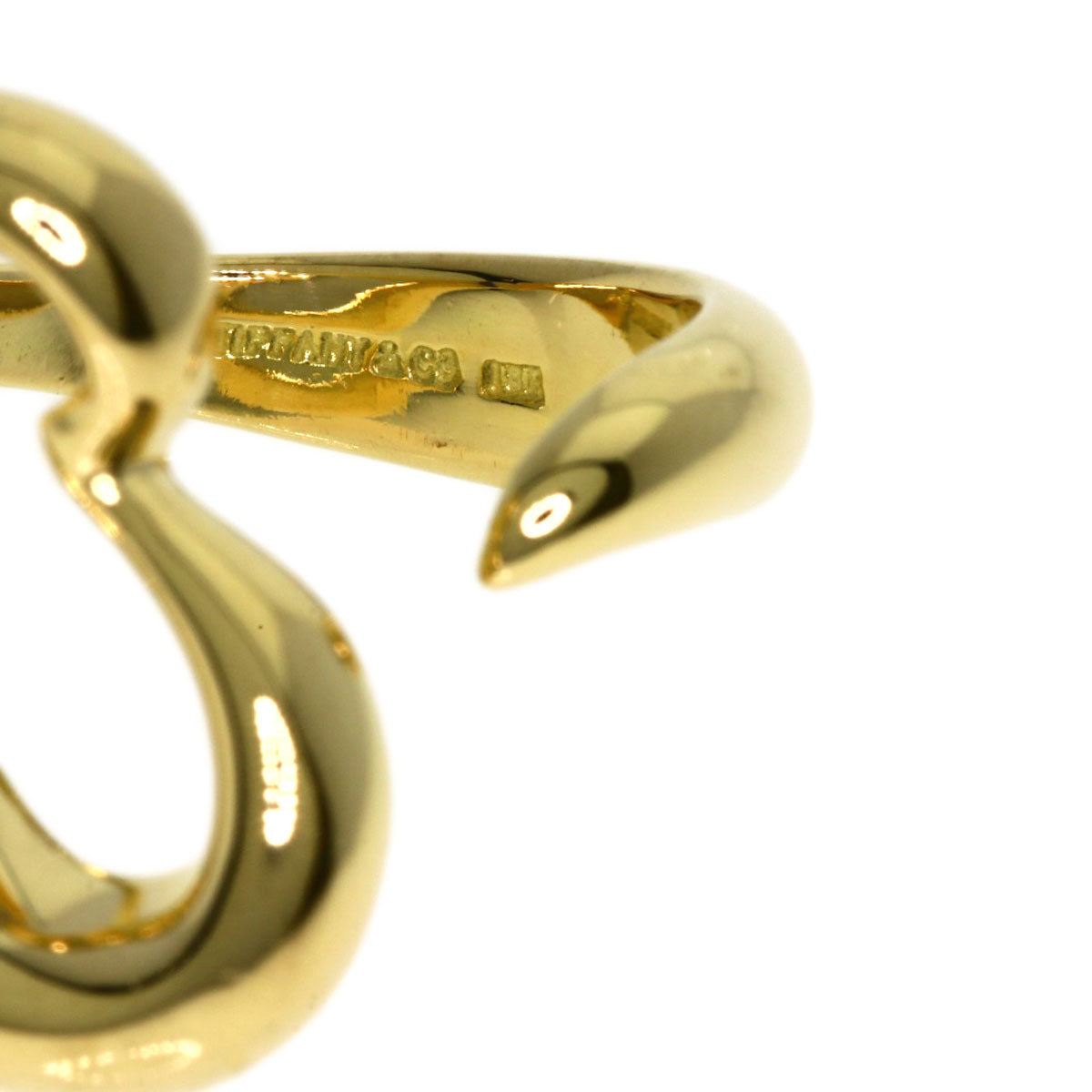 TIFFANY&Co. Open heart Ring K18 Yellow Gold Ladies [Used]