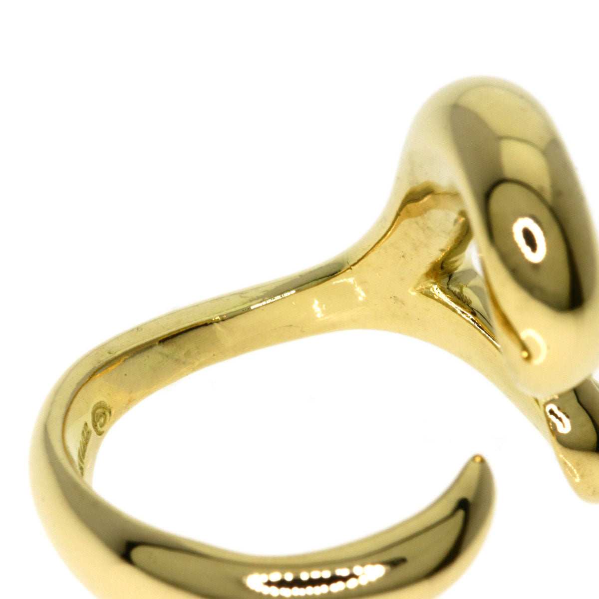 TIFFANY&Co. Open heart Ring K18 Yellow Gold Ladies [Used]