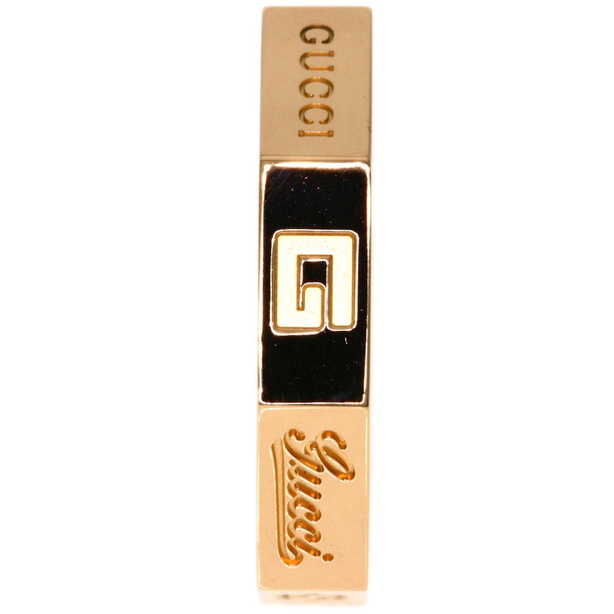 GUCCI Octagon #10 Ring K18 Pink Gold Ladies [Used]