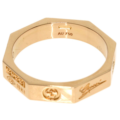 GUCCI Octagon #10 Ring K18 Pink Gold Ladies [Used]