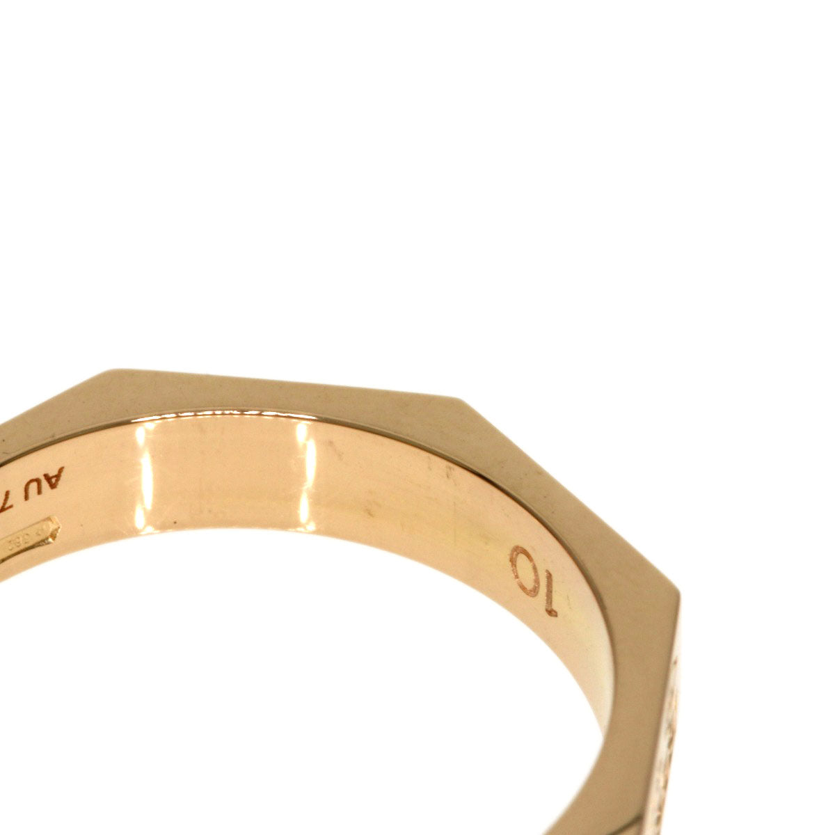 GUCCI Octagon #10 Ring K18 Pink Gold Ladies [Used]
