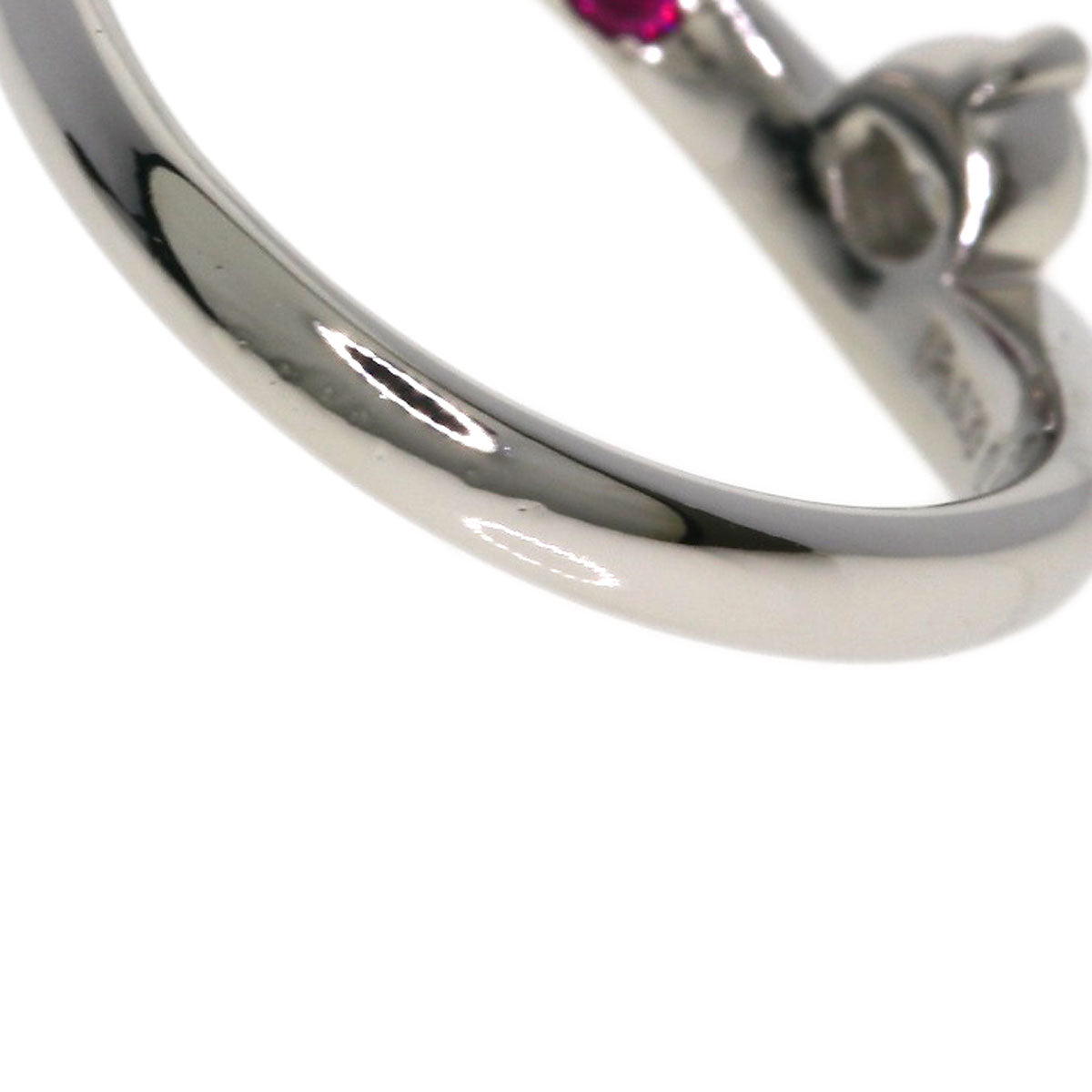 CELINE Ruby Diamond Ring Platinum PT900 Ladies [Used]