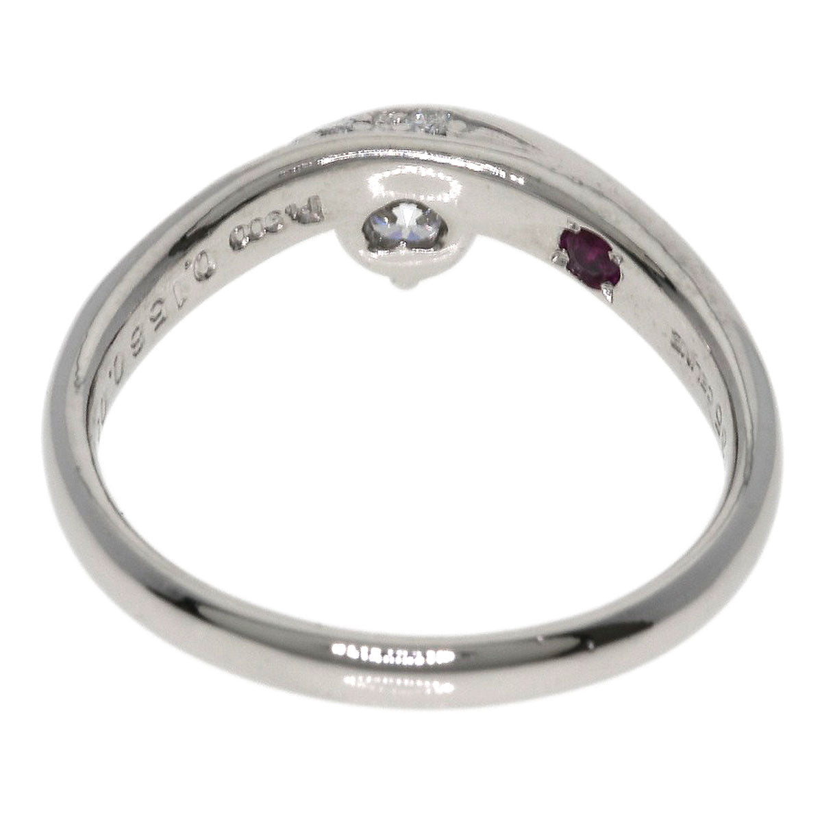 CELINE Ruby Diamond Ring Platinum PT900 Ladies [Used]