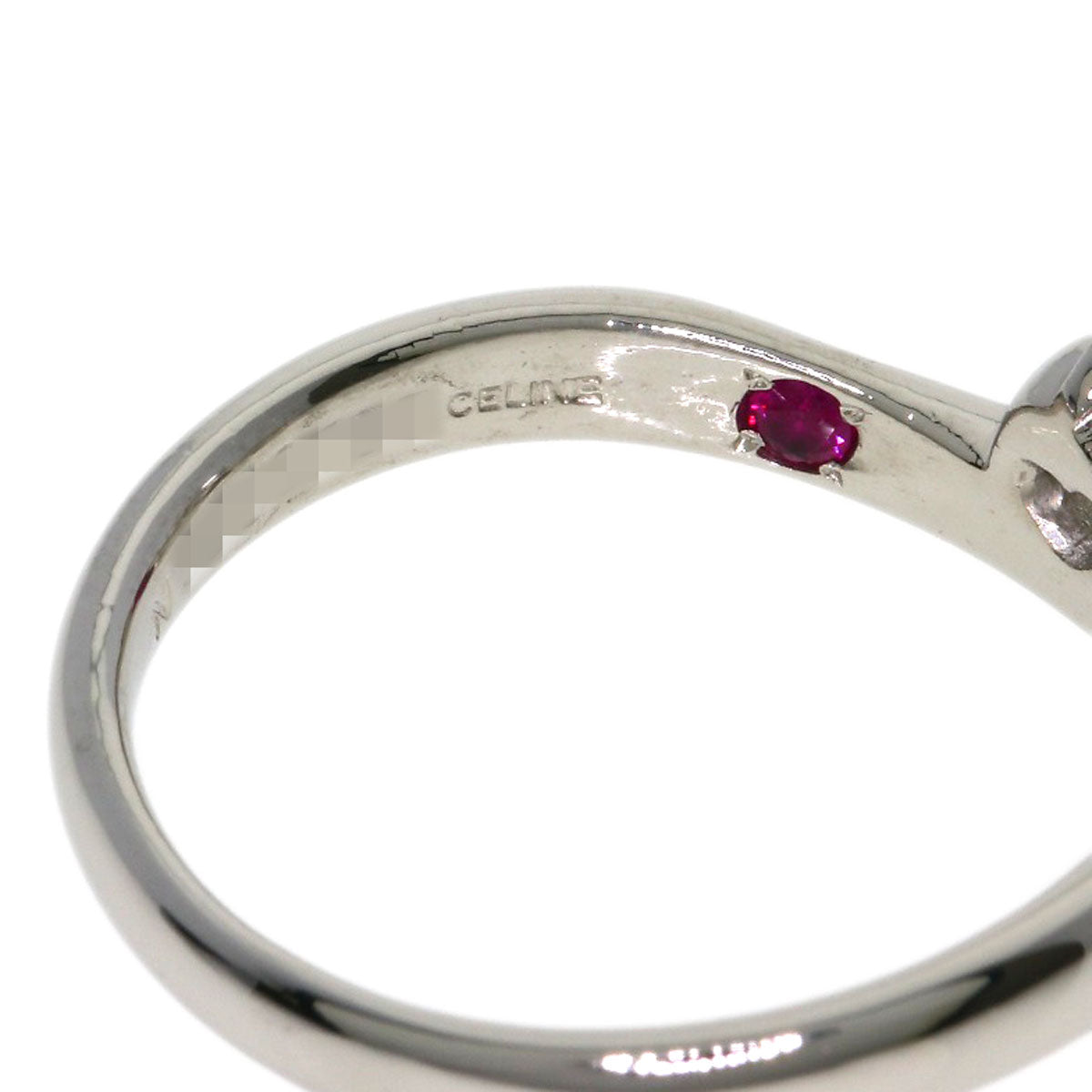 CELINE Ruby Diamond Ring Platinum PT900 Ladies [Used]