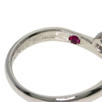 CELINE Ruby Diamond Ring Platinum PT900 Ladies [Used]