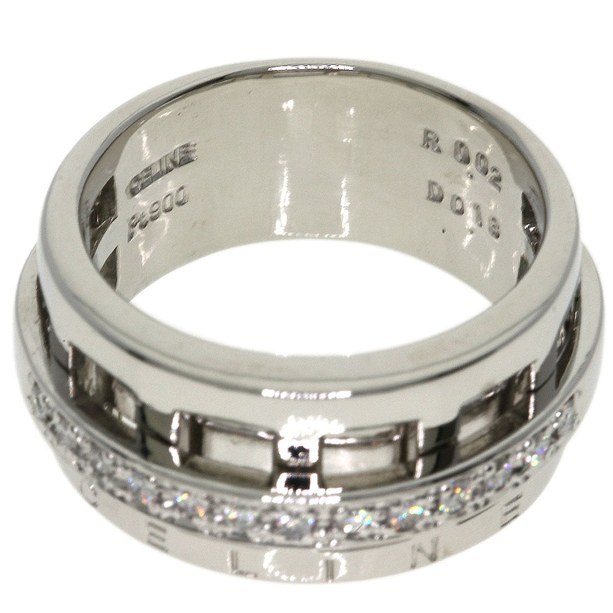 CELINE Ruby Diamond Ring Platinum PT900 Ladies [Used]