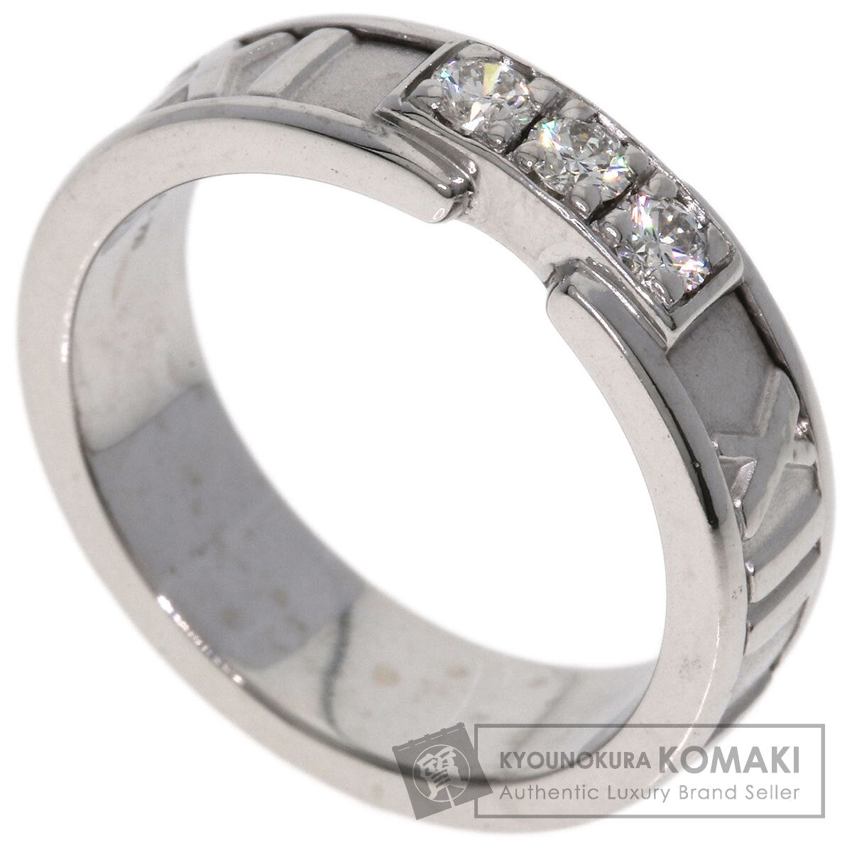 TIFFANY&Co. Atlas 3P Diamond Ring K18 White Gold Ladies [Used]