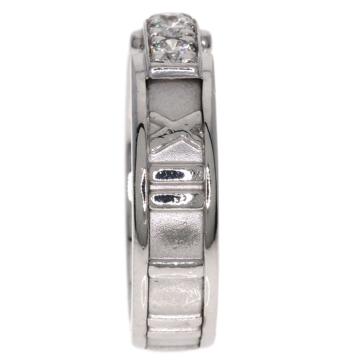 TIFFANY&Co. Atlas 3P Diamond Ring K18 White Gold Ladies [Used]