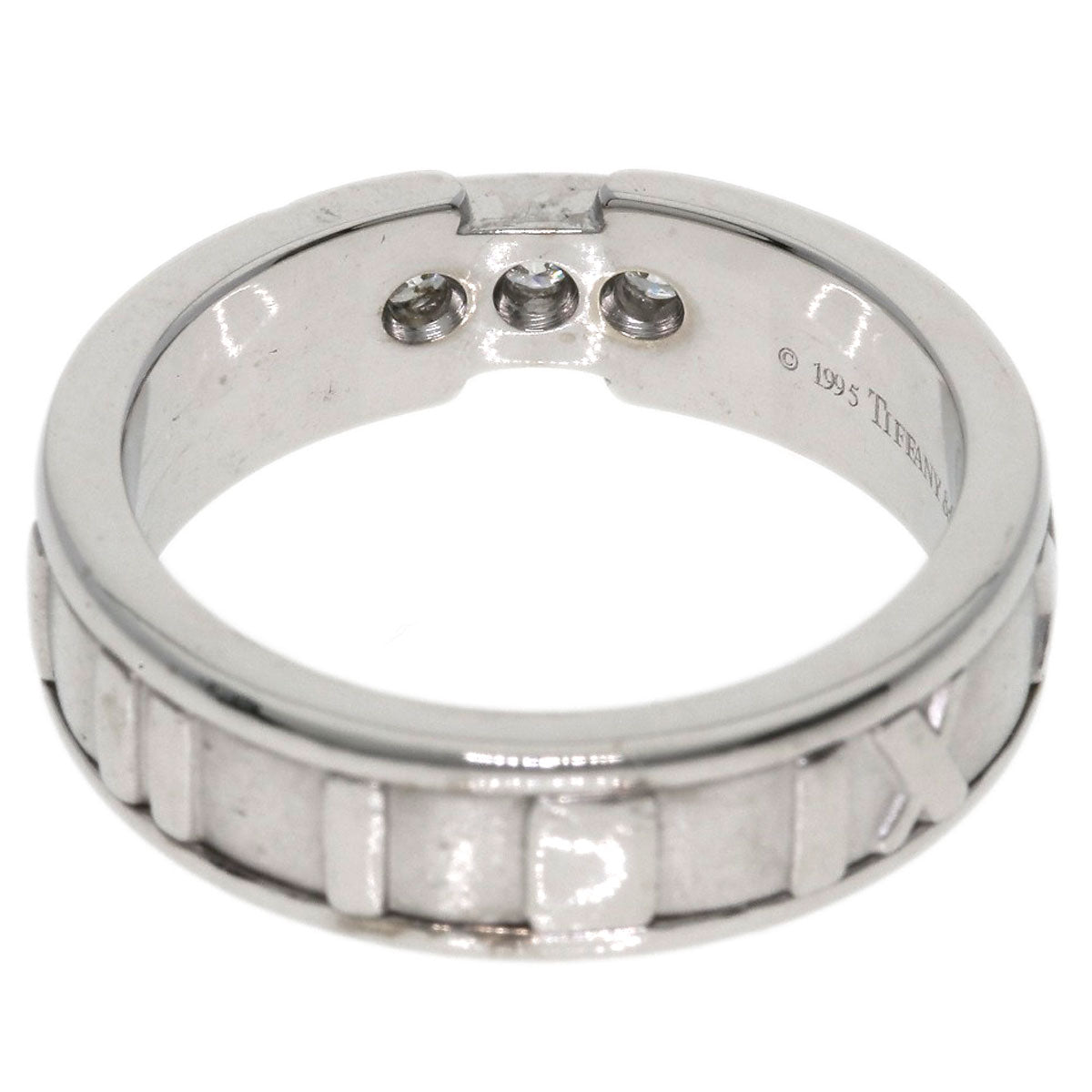 TIFFANY&Co. Atlas 3P Diamond Ring K18 White Gold Ladies [Used]