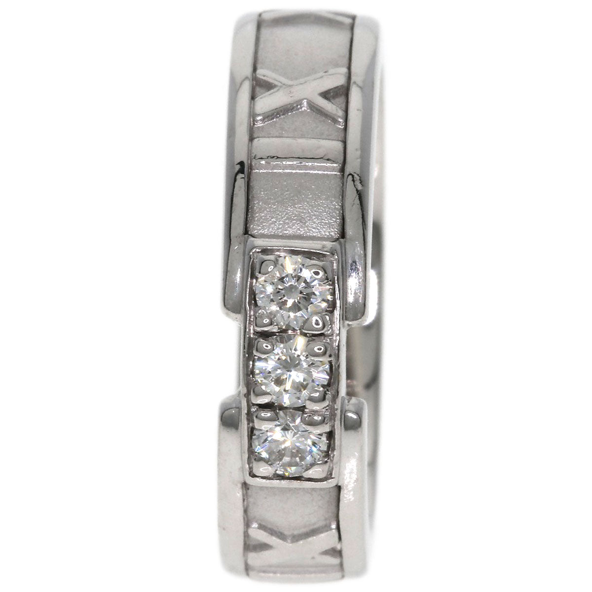 TIFFANY&Co. Atlas 3P Diamond Ring K18 White Gold Ladies [Used]
