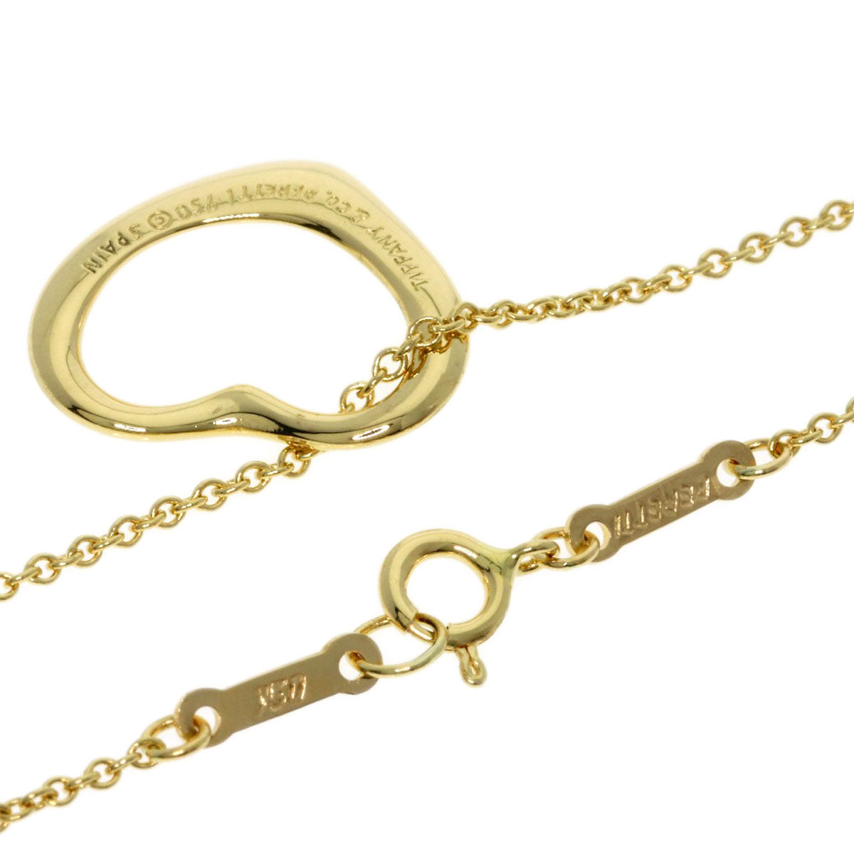 TIFFANY&Co. Open heart Necklace K18 Yellow Gold Ladies [Used]