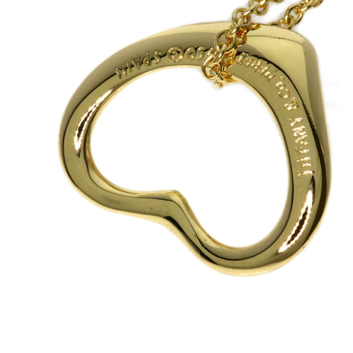 TIFFANY&Co. Open heart Necklace K18 Yellow Gold Ladies [Used]