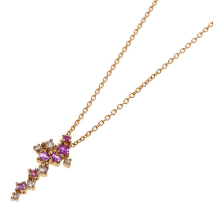 Ponte Vecchio Diamond Necklace K18 Pink Gold Ladies [Used]