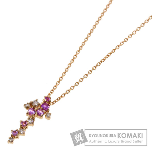 Ponte Vecchio Diamond Necklace K18 Pink Gold Ladies [Used]