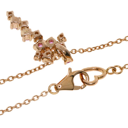 Ponte Vecchio Diamond Necklace K18 Pink Gold Ladies [Used]
