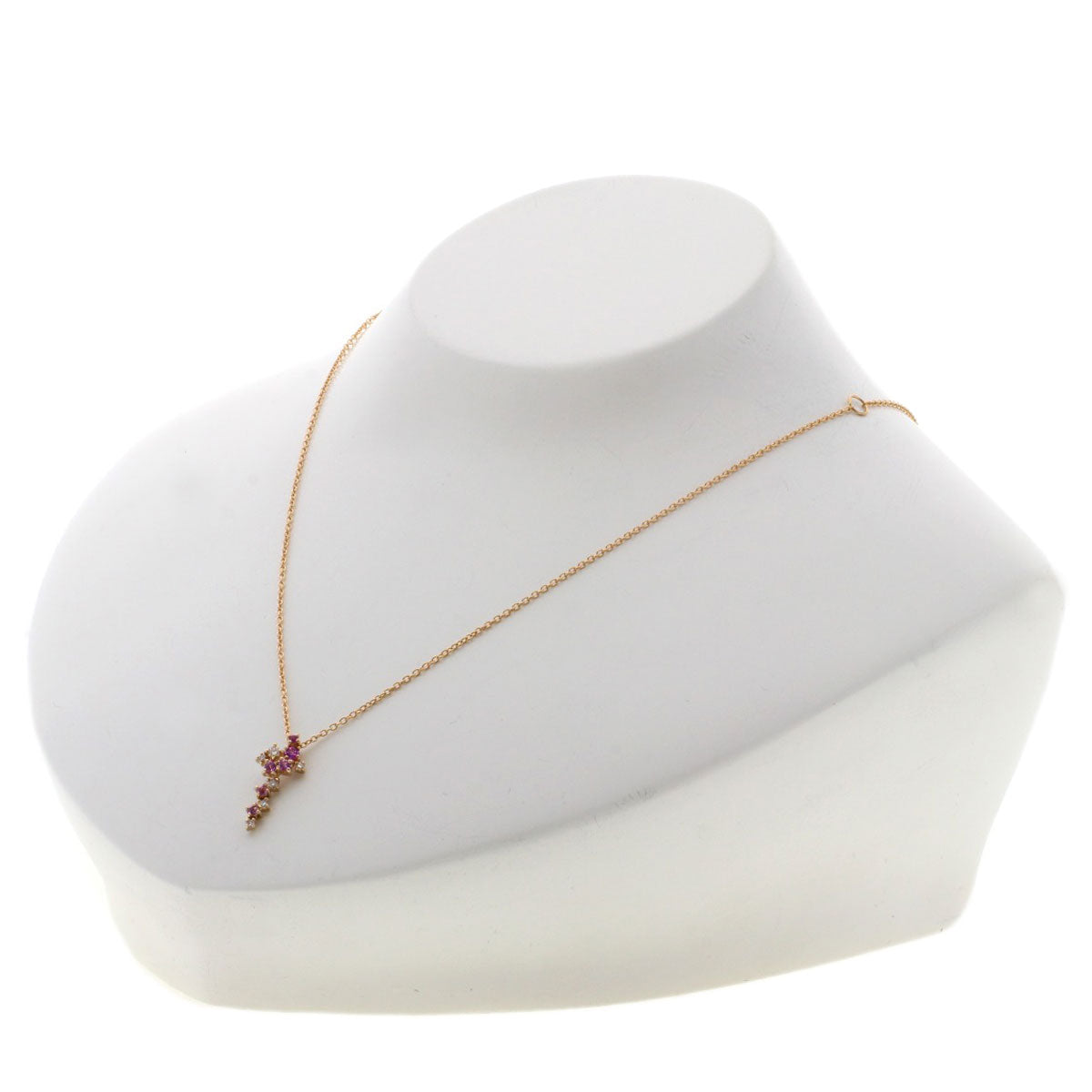 Ponte Vecchio Diamond Necklace K18 Pink Gold Ladies [Used]