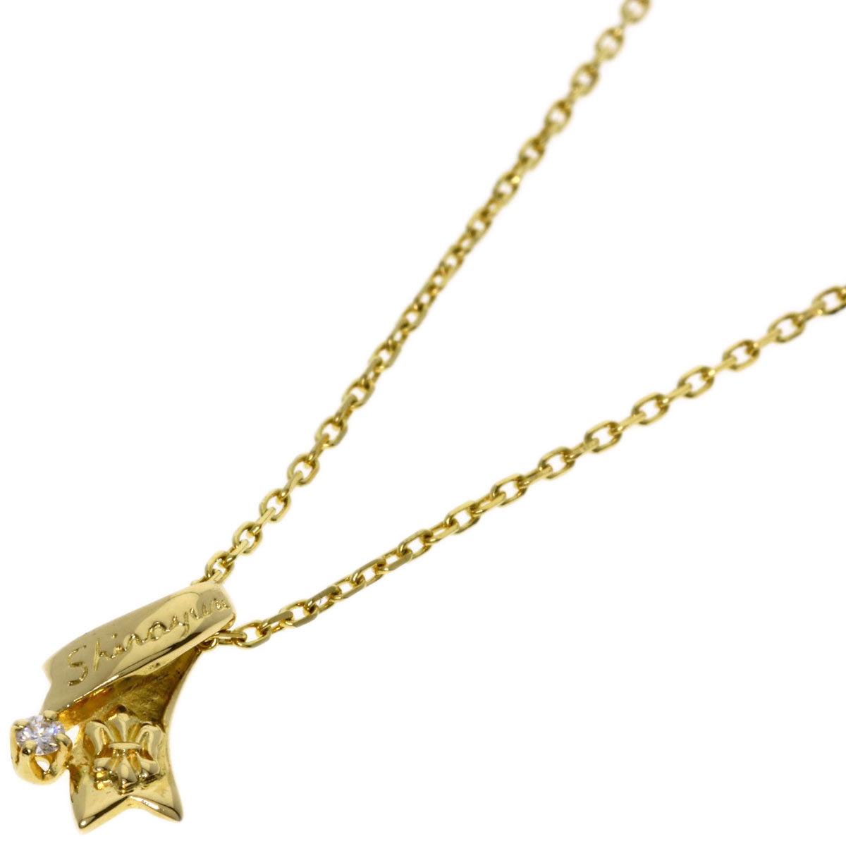 MIKIMOTO Diamond College Jewelry Necklace K18 Yellow Gold Ladies [Used]