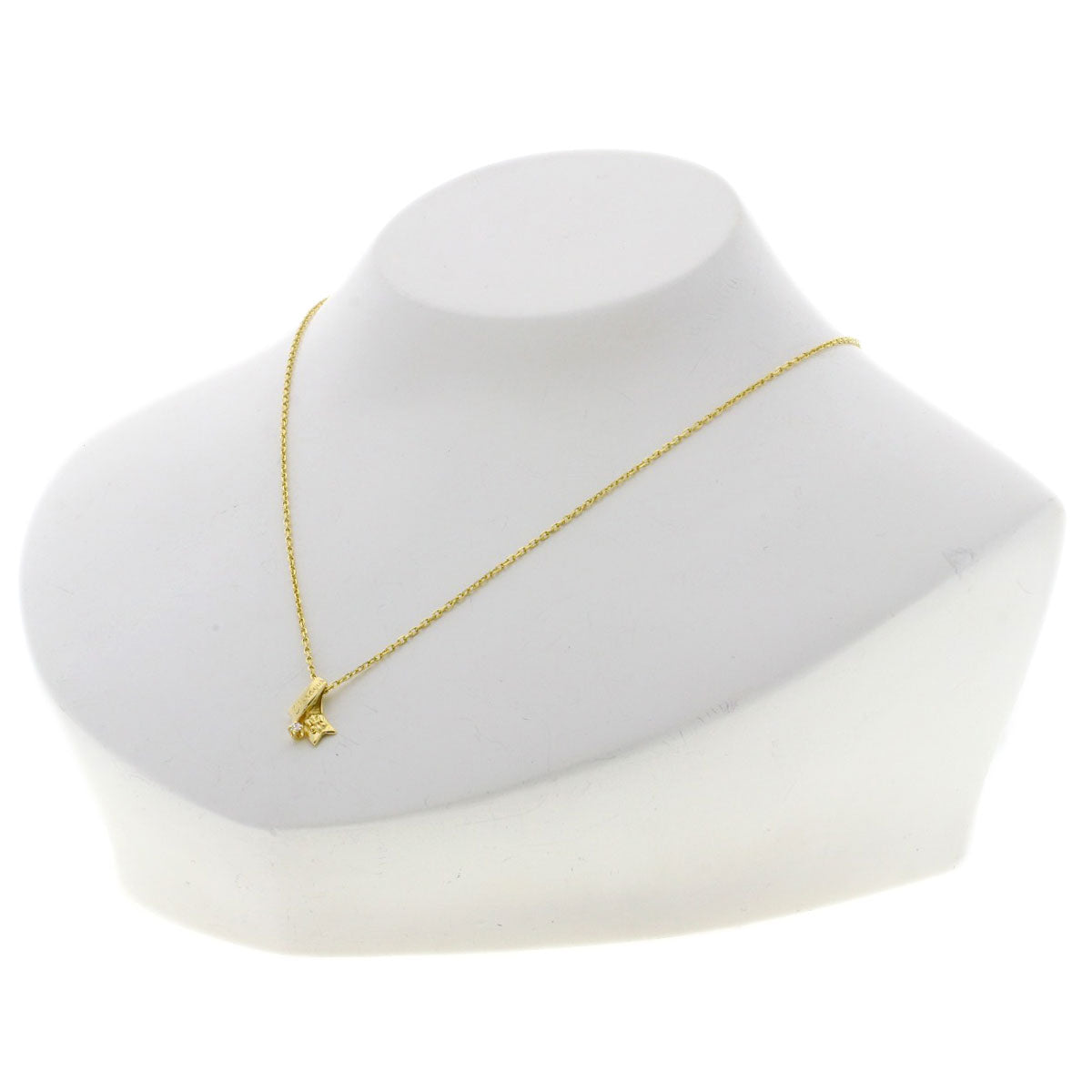 MIKIMOTO Diamond College Jewelry Necklace K18 Yellow Gold Ladies [Used]