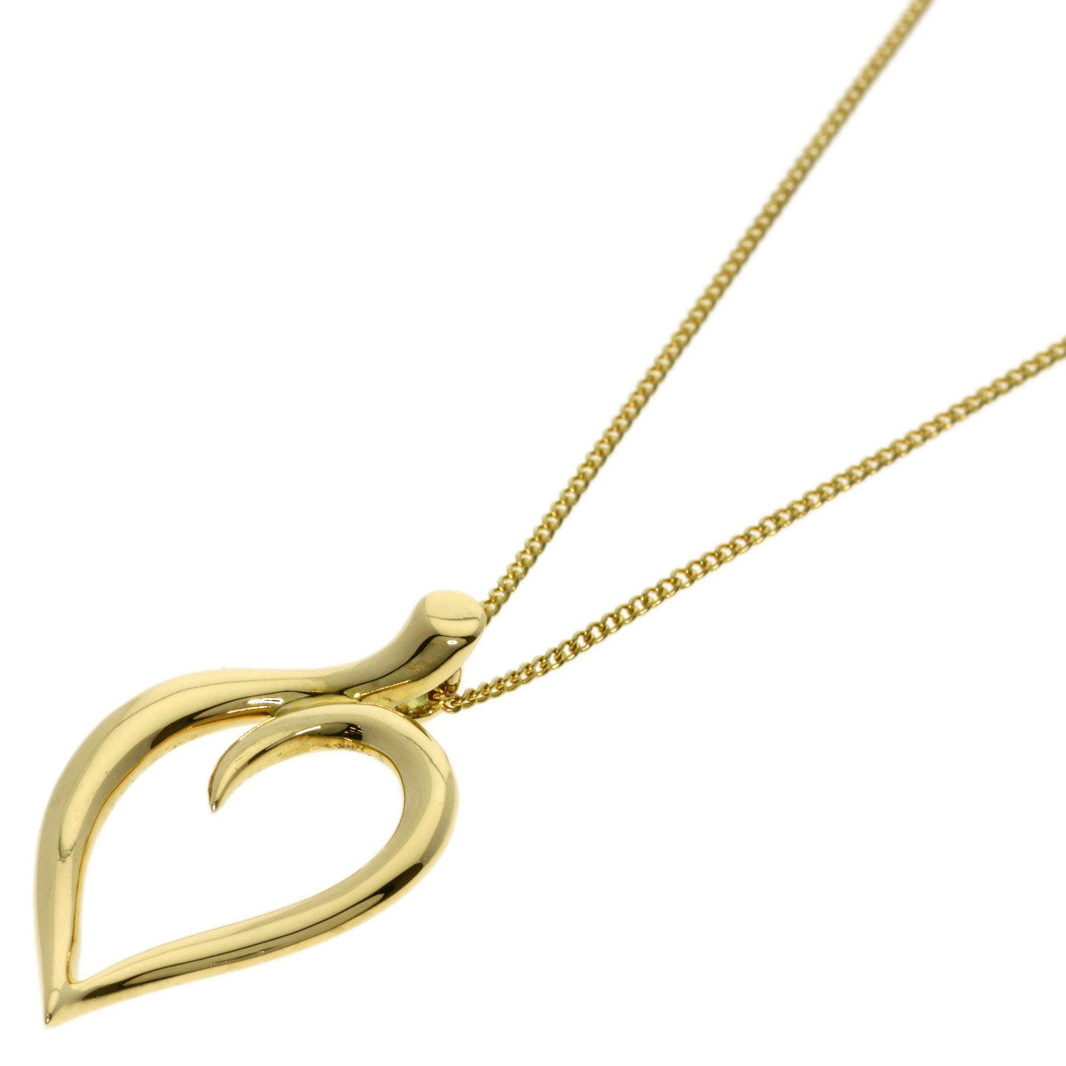 TIFFANY&Co. Leaf heart Necklace K18 Yellow Gold Ladies [Used]