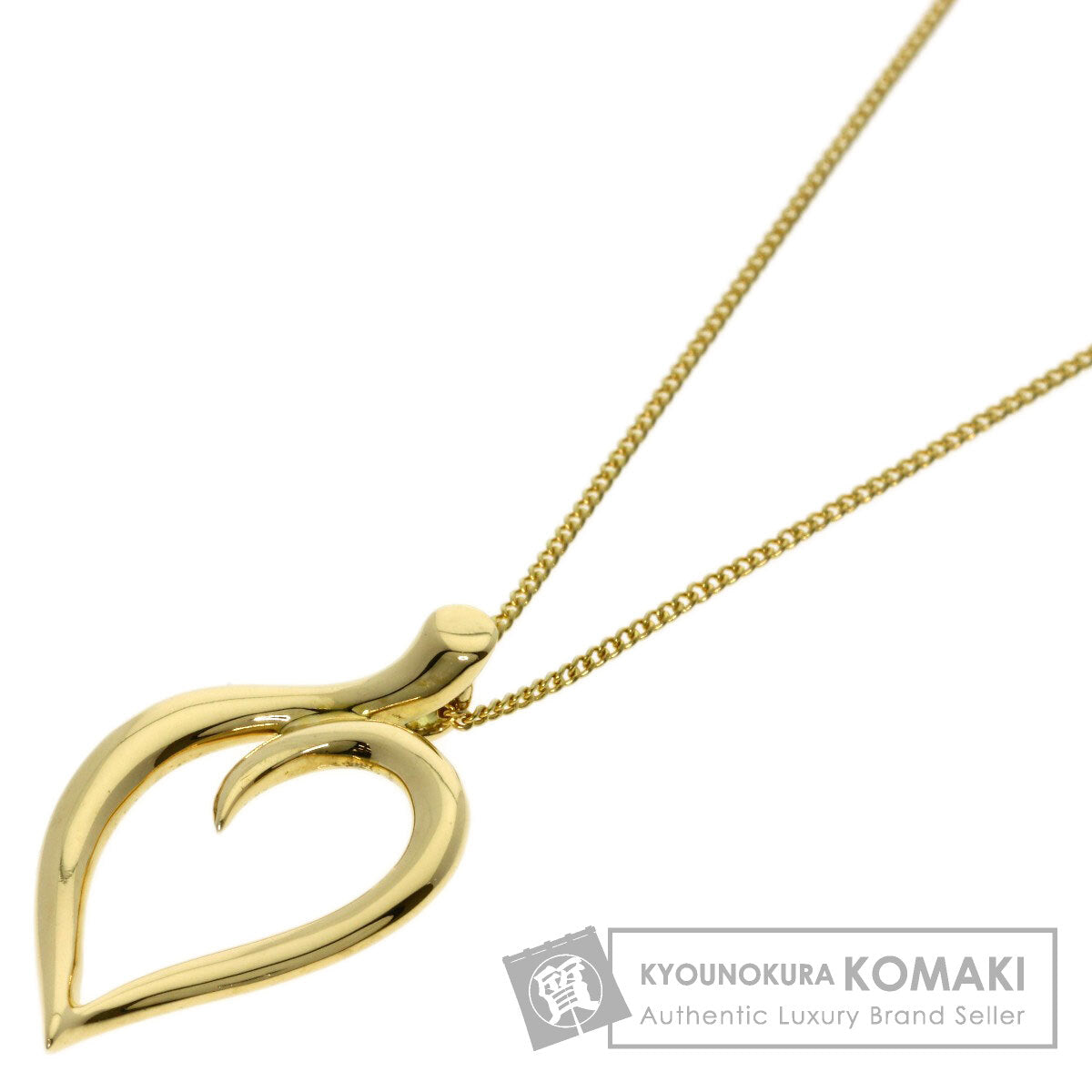 TIFFANY&Co. Leaf heart Necklace K18 Yellow Gold Ladies [Used]