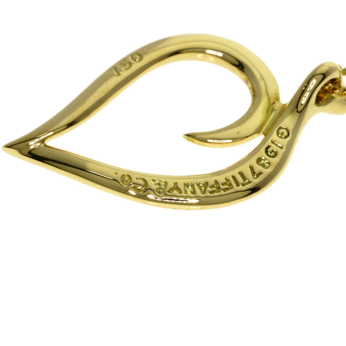 TIFFANY&Co. Leaf heart Necklace K18 Yellow Gold Ladies [Used]