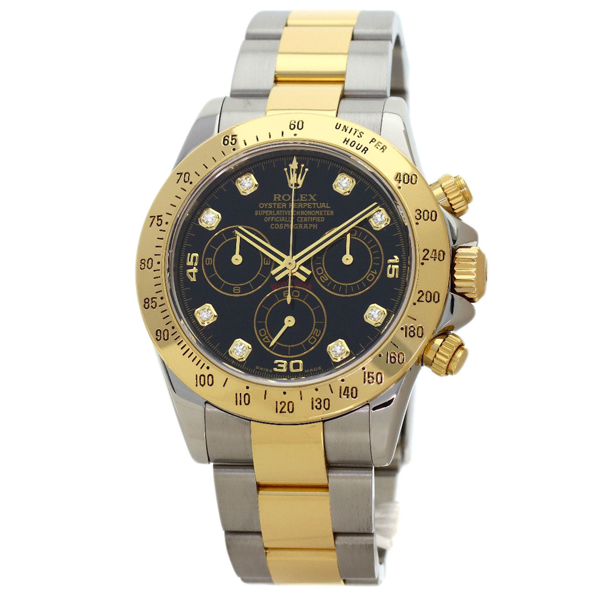 ROLEX Cosmograph Daytona 8P Diamond Watches 116523G Stainless Steel/SSxK18YG mens