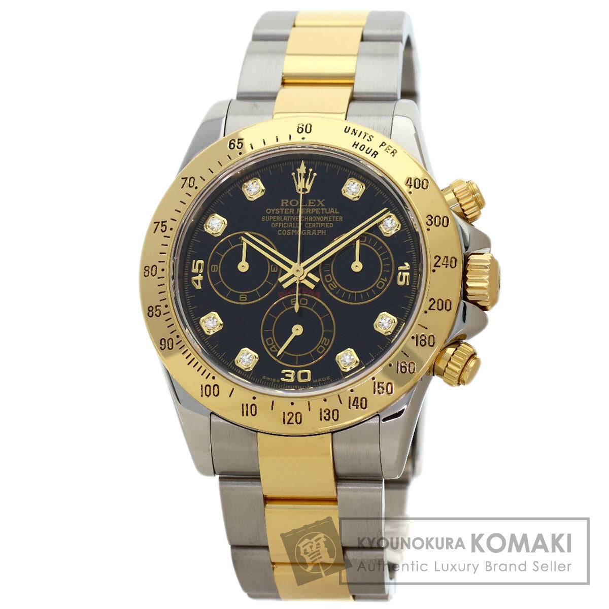 ROLEX Cosmograph Daytona 8P Diamond Watches 116523G Stainless Steel/SSxK18YG mens